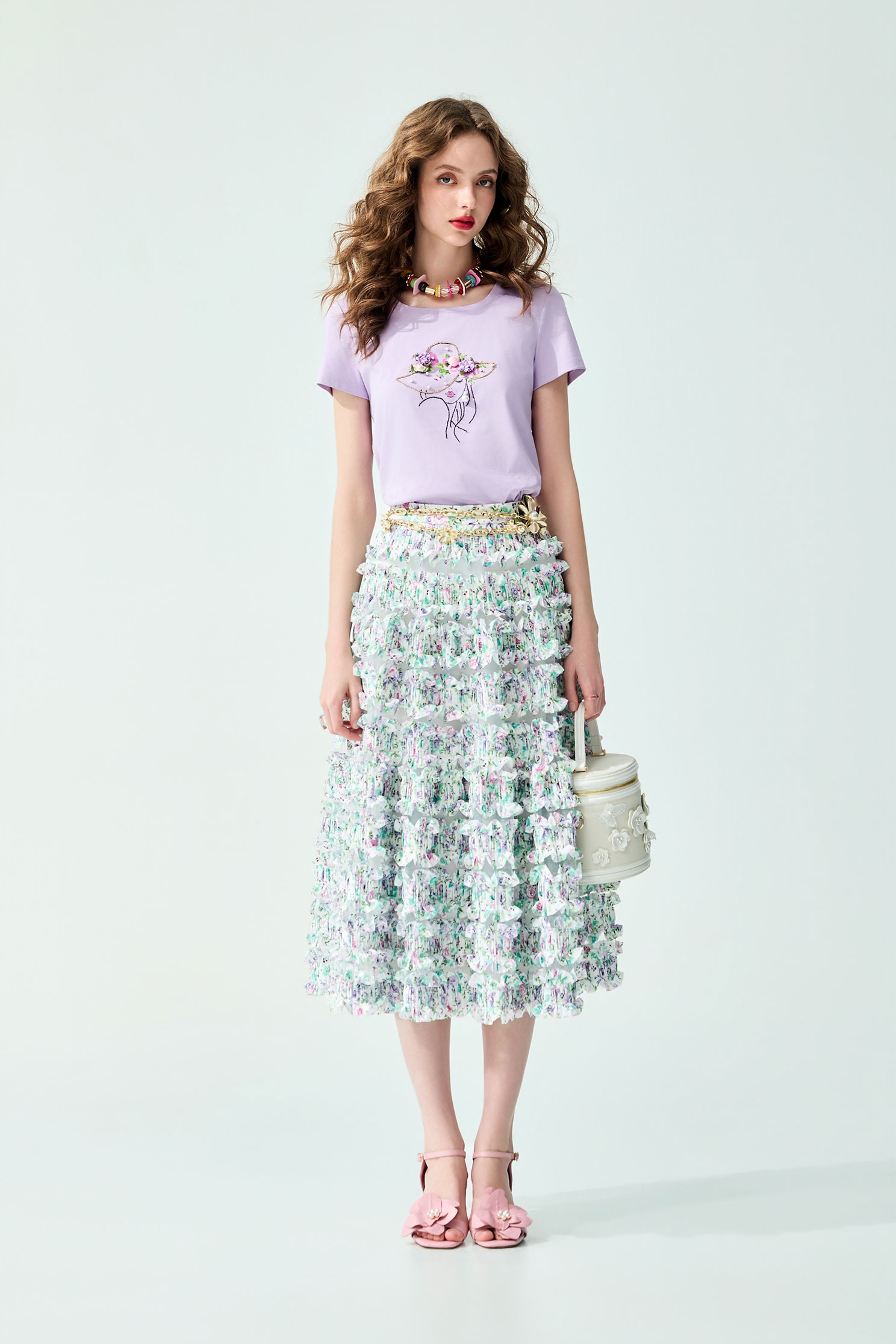 Figure Graphic Purple Tee,Tops,Embroidered,Season (SS) Look,pearl