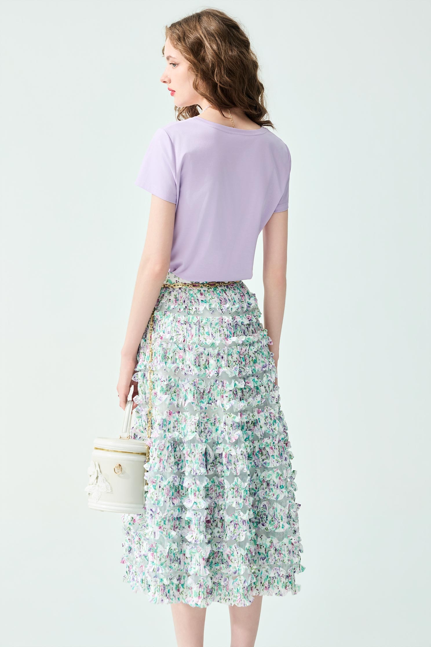 Figure Graphic Purple Tee,Tops,Embroidered,Season (SS) Look,pearl