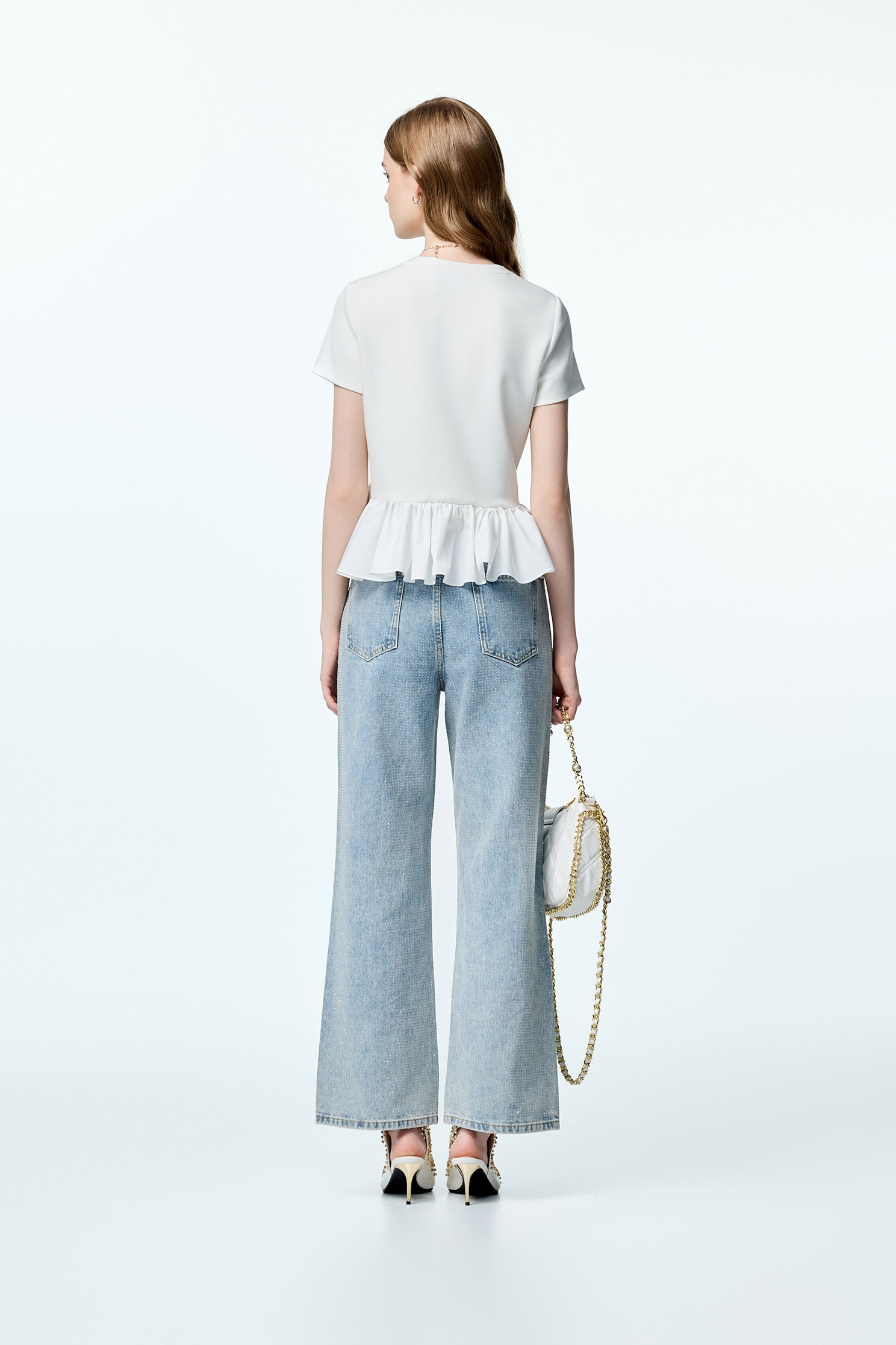 Short Sleeve White Peplum TopShort Sleeve White Peplum Top,Office Looks,Tops,Season (AW) Look,Necklaces