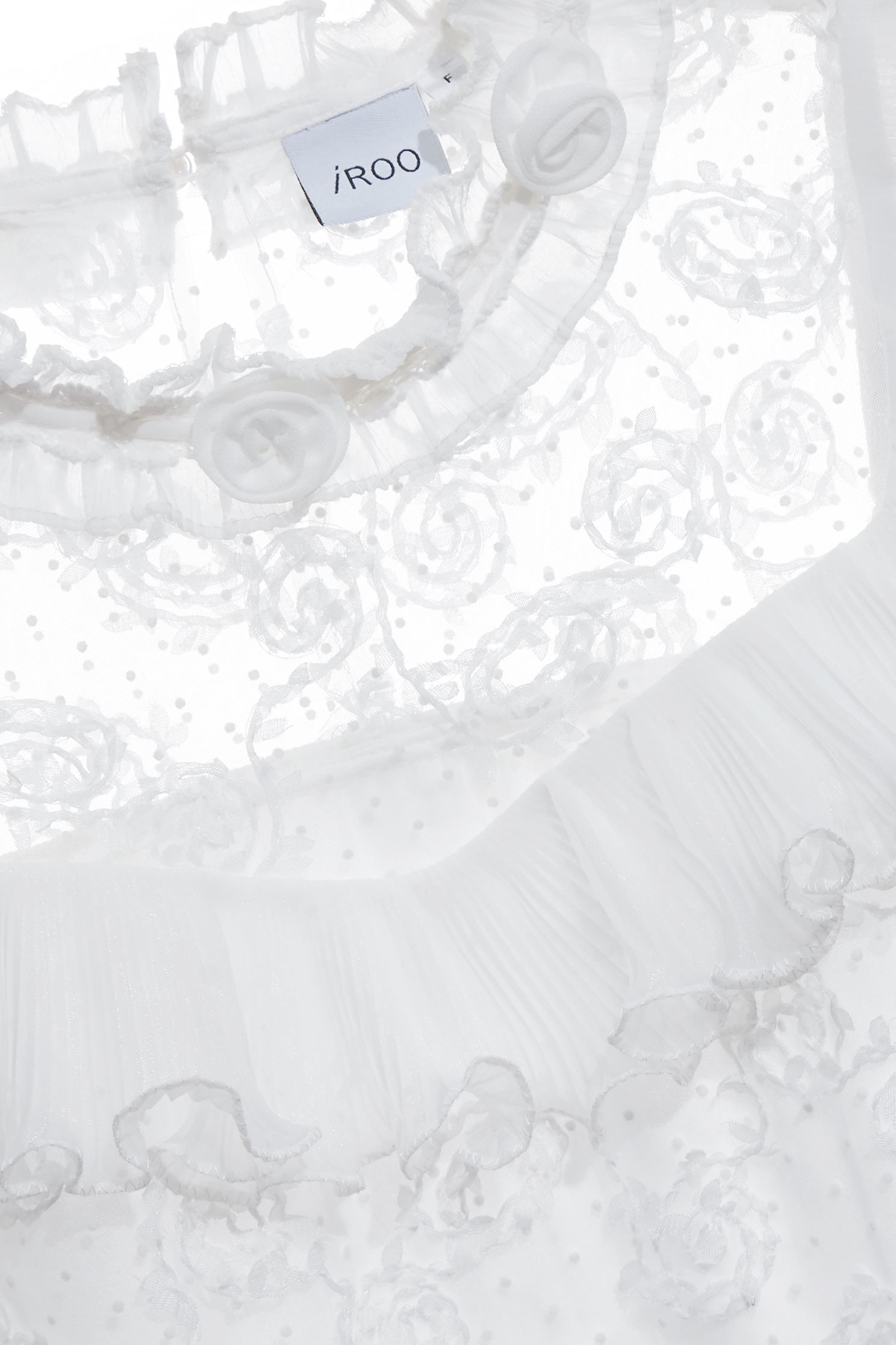 Floral Lace Pleated Ruffle Detail TopFloral Lace Pleated Ruffle Detail Top,Tops,Embroidered,sleeveless tops,pearl,Season (AW) Look,Valentine,Embroidered tops,sleeveless tops,blossoms