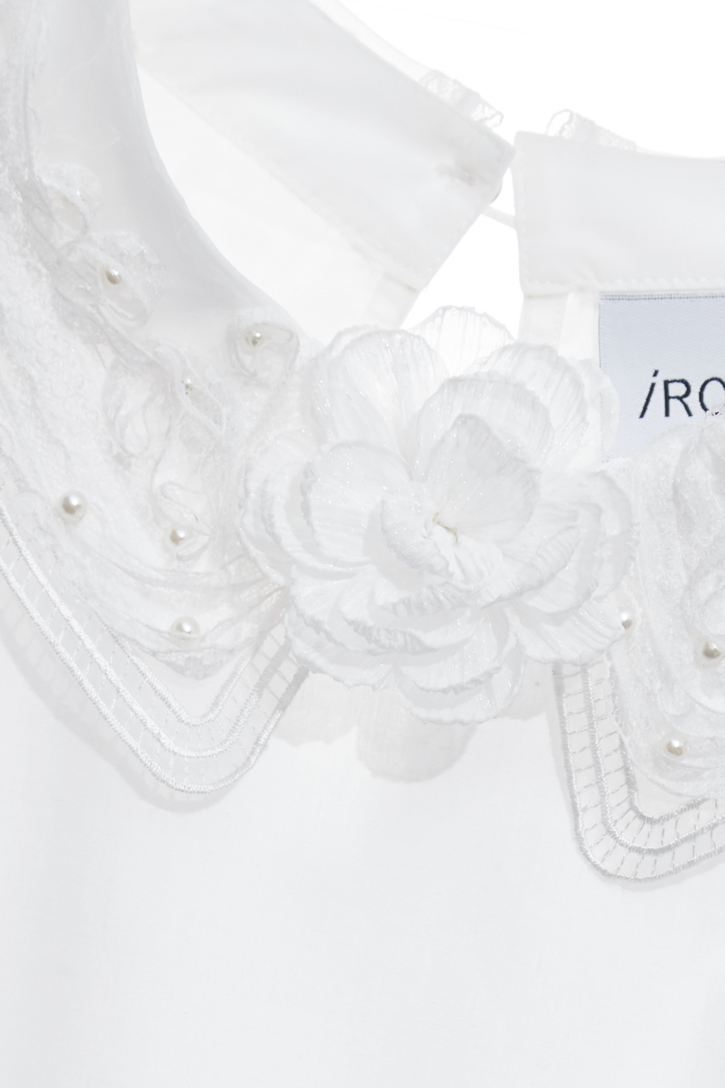 Lace Collar Ruffle Sleeve TopLace Collar Ruffle Sleeve Top,Tops,Embroidered,Season (SS) Look,White tops,Embroidered tops,Lace