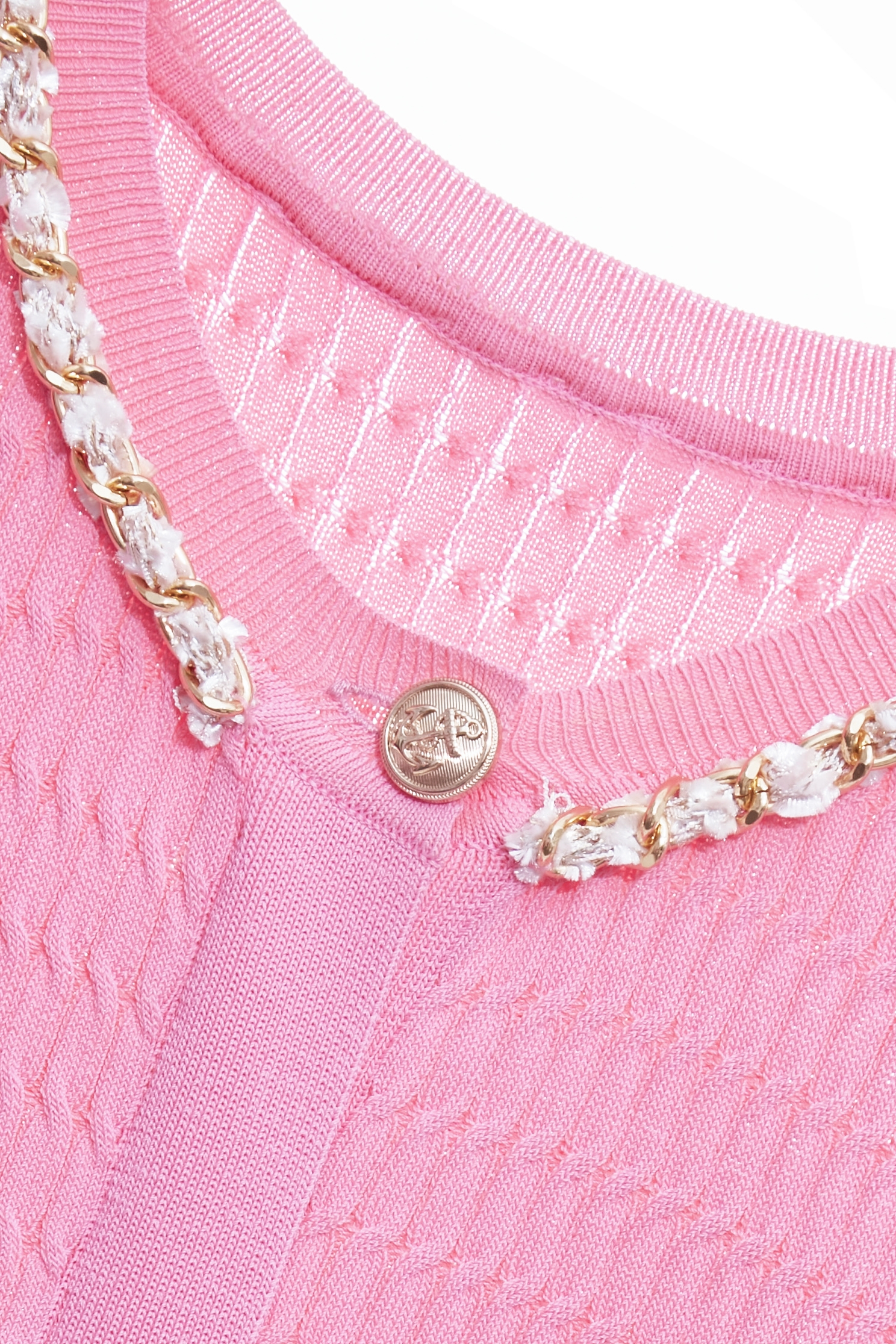 Braided Trim Detail Short Sleeve Knit TopBraided Trim Detail Short Sleeve Knit Top,Tops,Season (SS) Look,Knitted,Knitted tops