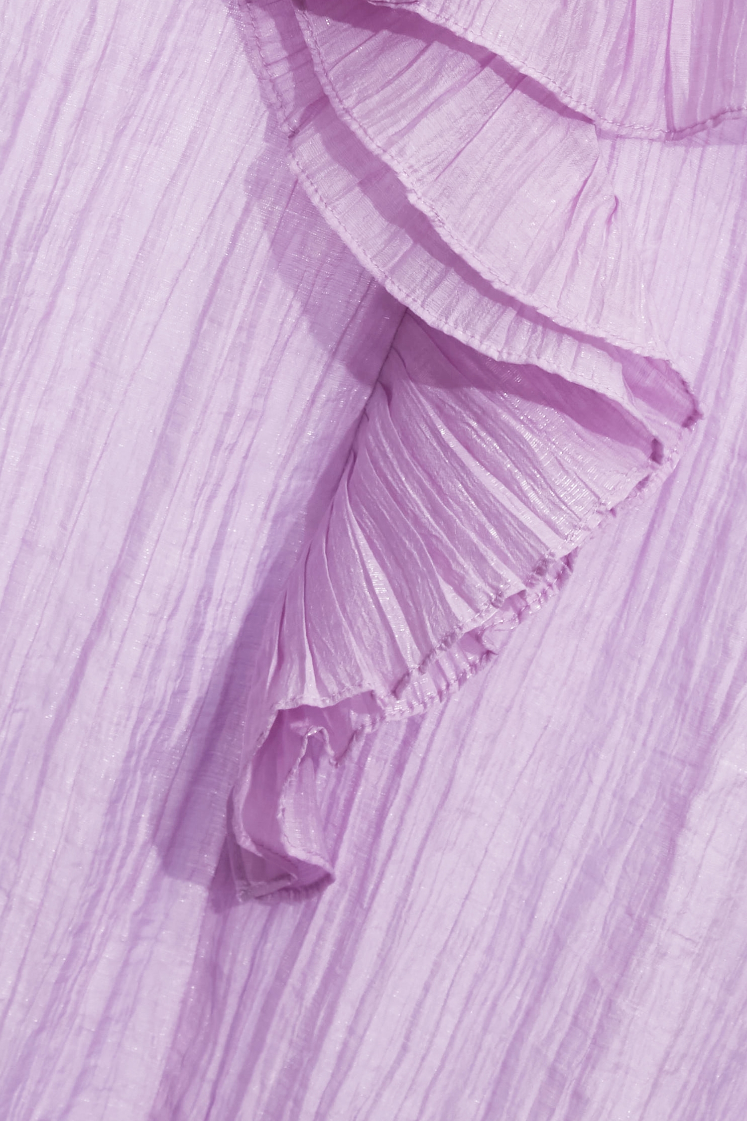 Pleated Ruffle Collar Purple TopPleated Ruffle Collar Purple Top,Office Looks,Tops,pearl,Season (AW) Look,Valentine,Lace