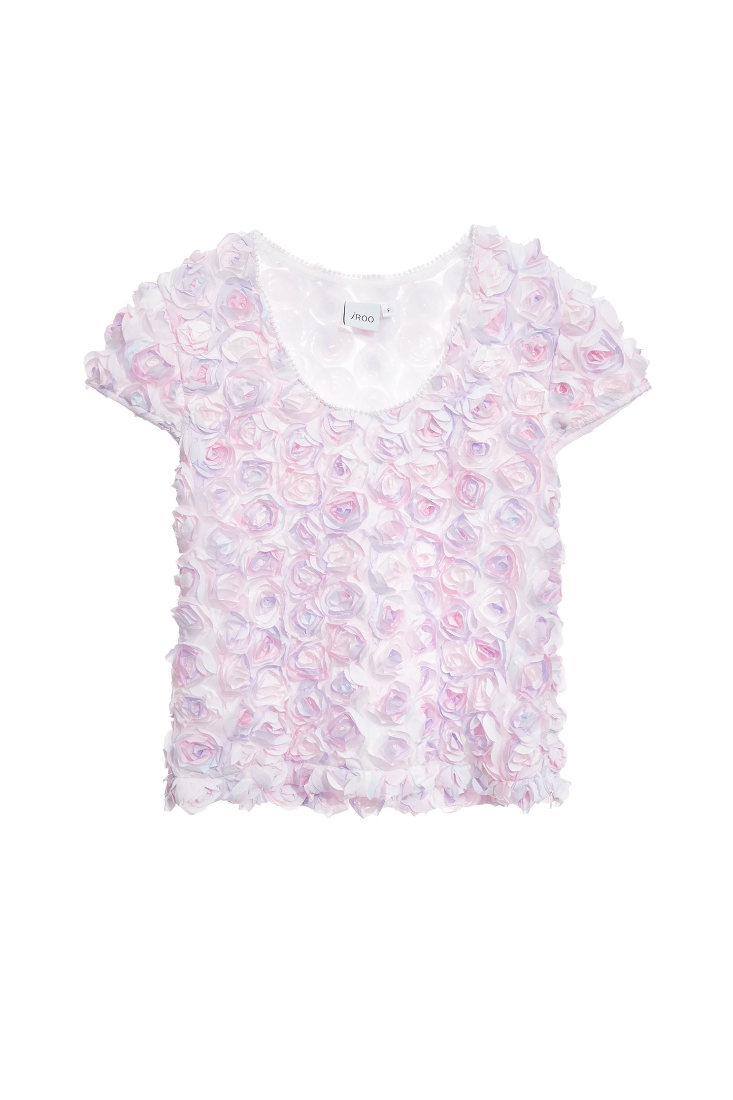 3-D Rose Detail Mesh Top3-D Rose Detail Mesh Top,sleeveless tops,Tops,pearl,Season (AW) Look,Mesh fabric,sleeveless tops