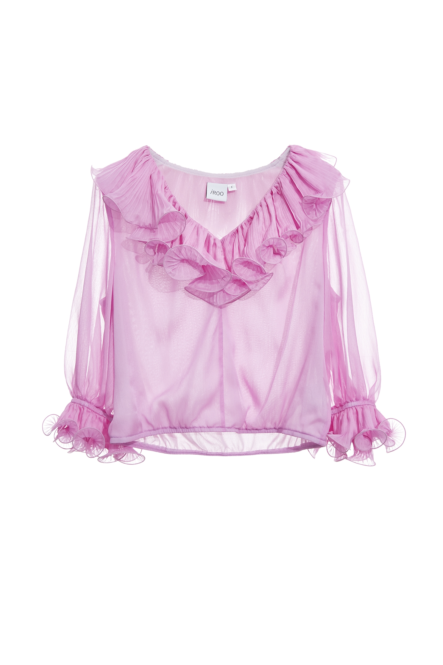 Pleated Ruffle Detail Purple TopPleated Ruffle Detail Purple Top,Tops,Season (AW) Look,Chiffon