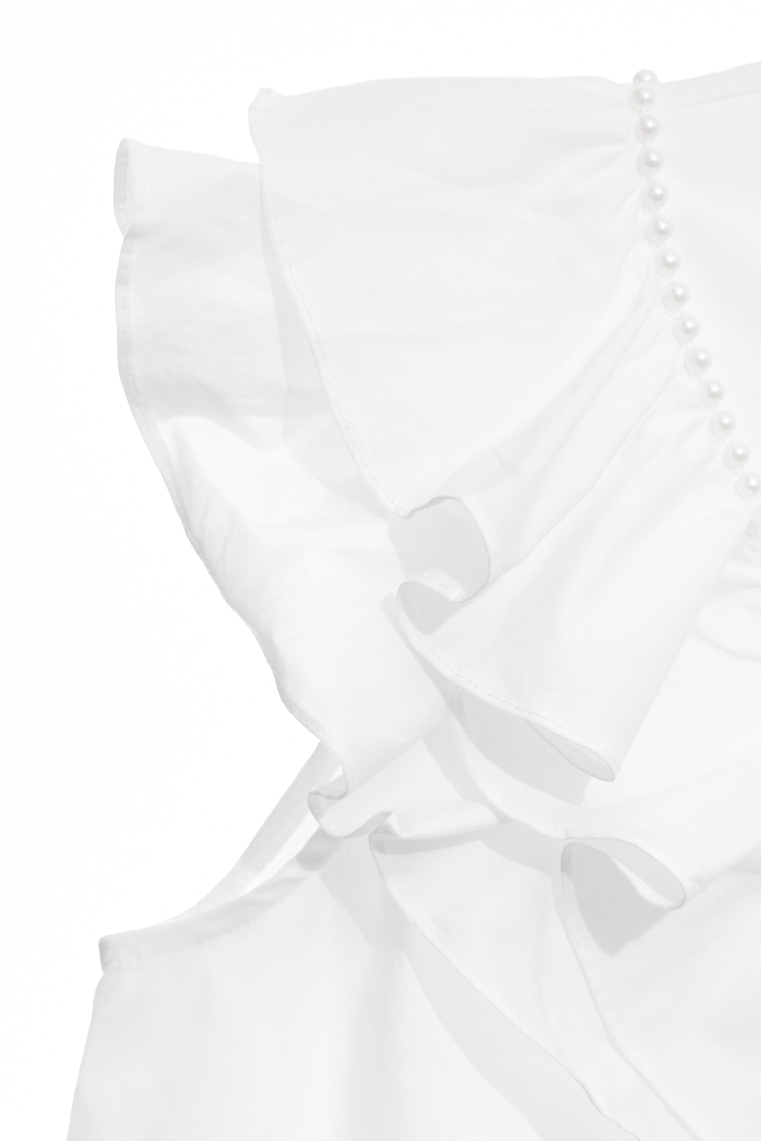 Rose Brooch Double Layer Ruffle TopRose Brooch Double Layer Ruffle Top,sleeveless tops,Tops,pearl,White tops,Season (AW) Look,sleeveless tops
