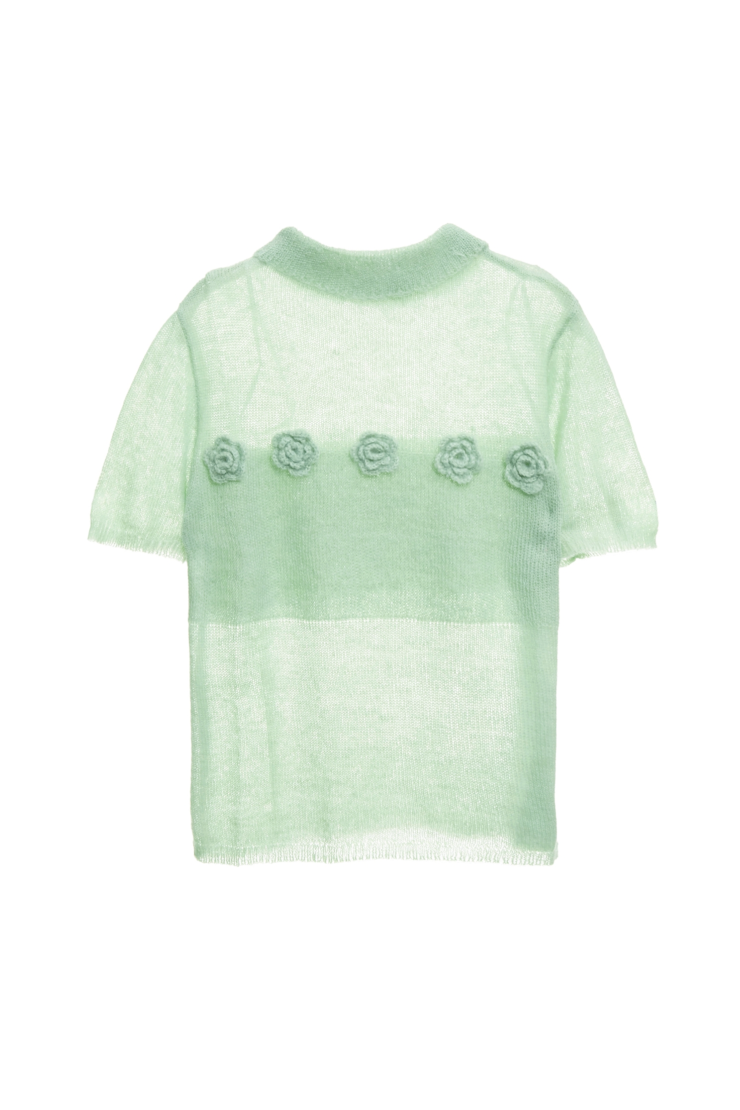 Mint Green Rose Detail Knit TopMint Green Rose Detail Knit Top,Tops,Season (AW) Look,Knitted,Knitted tops