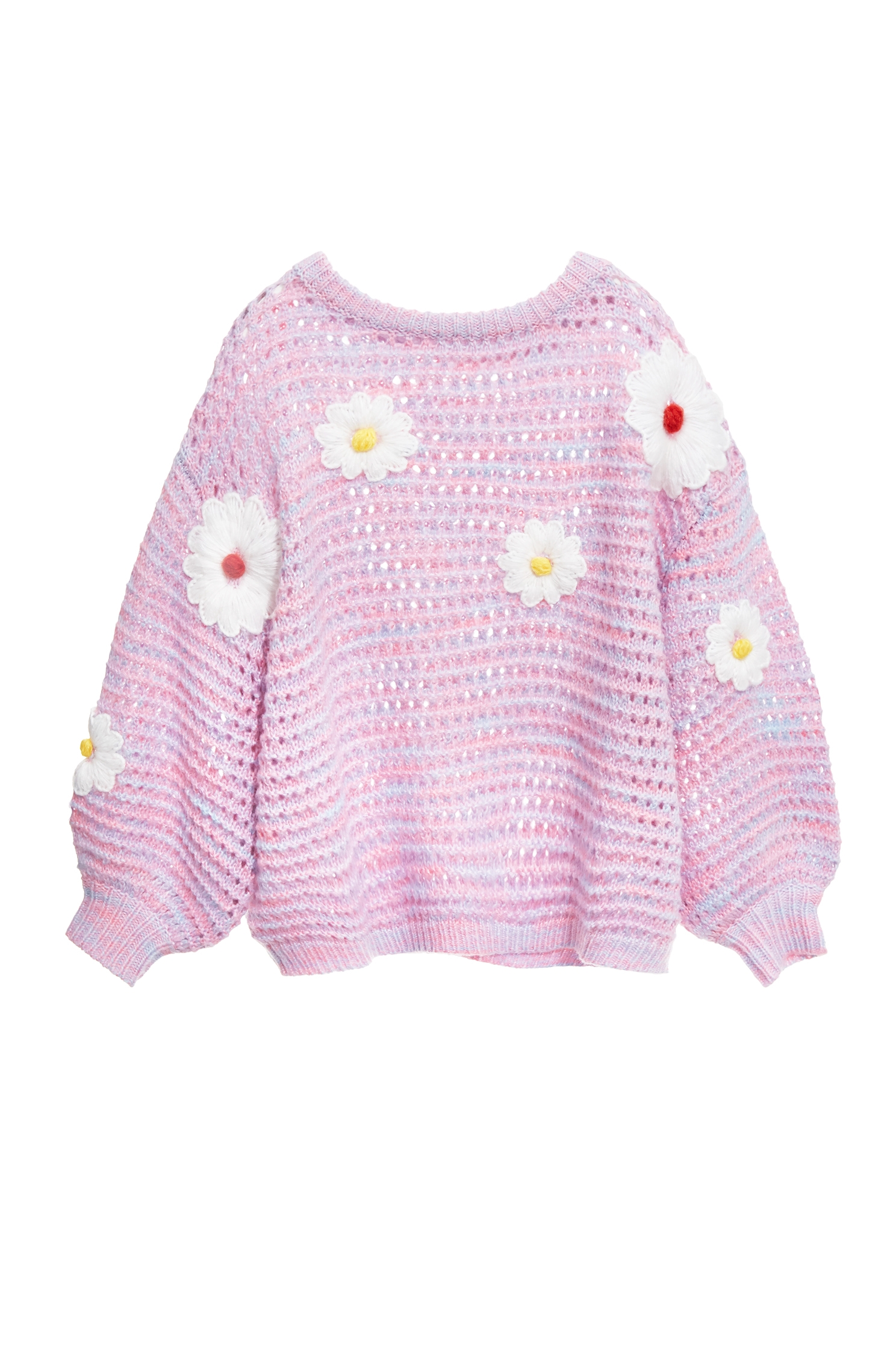 Handcraft Floral Detail Purple Knit TopHandcraft Floral Detail Purple Knit Top,Tops,bestselling,Season (AW) Look,Valentine,blossoms,Knitted,Knitted tops,Knitted tops