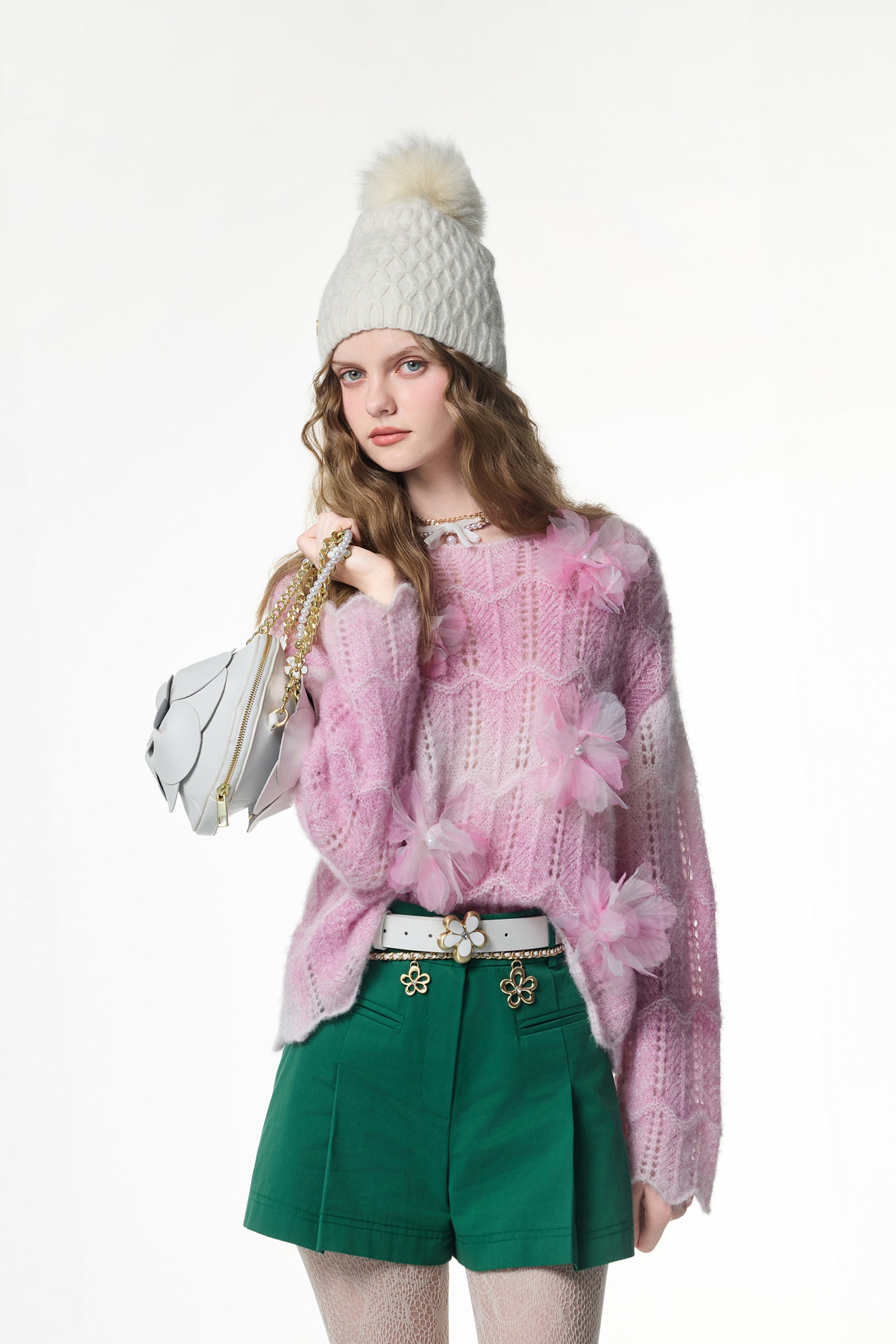 Gradient Pink Long Sleeve Knit TopGradient Pink Long Sleeve Knit Top,Tops,bestselling,Season (AW) Look,Valentine,blossoms,Knitted,Knitted tops,Knitted tops