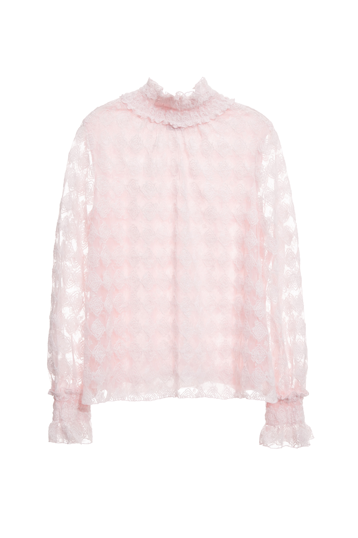 Rose Lace Detail Mesh TopRose Lace Detail Mesh Top,Tops,bestselling,Embroidered,Plaid,Season (AW) Look,Valentine,blossoms,Lace,Lace tops