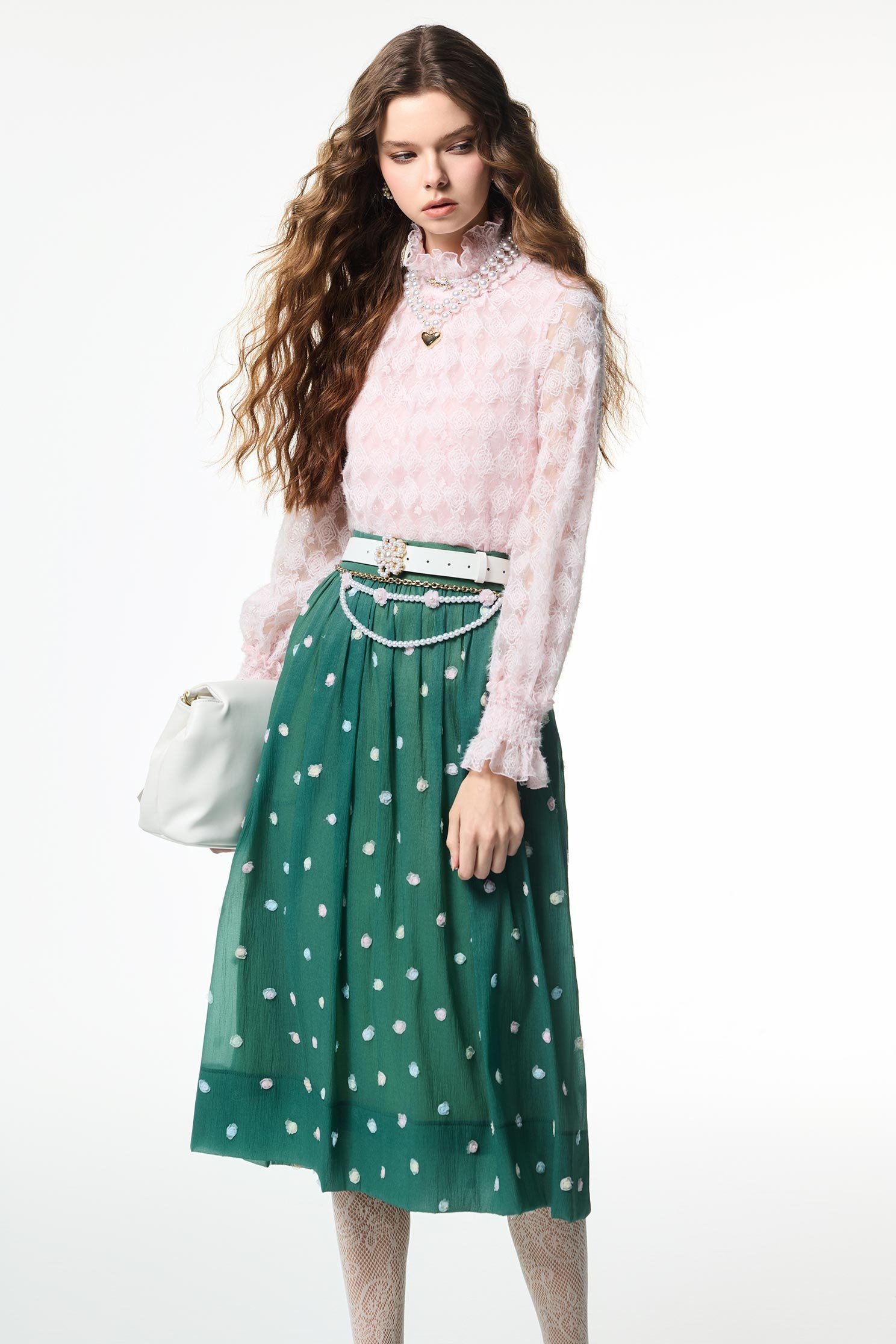 Rose Lace Detail Mesh TopRose Lace Detail Mesh Top,Tops,bestselling,Embroidered,Plaid,Season (AW) Look,Valentine,blossoms,Lace,Lace tops