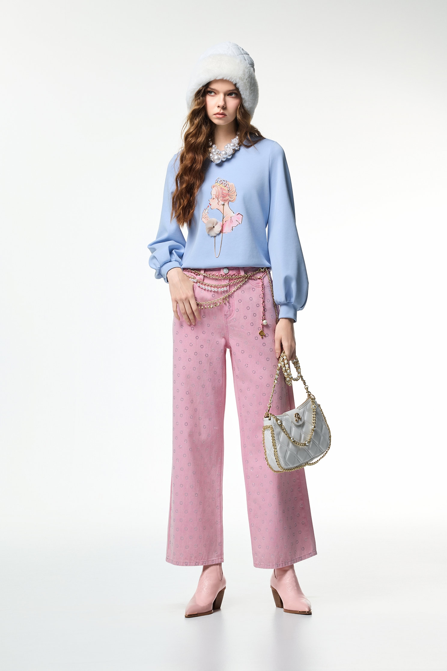 Figure Graphic Long Sleeve TopFigure Graphic Long Sleeve Top,Tops,pearl,Season (AW) Look