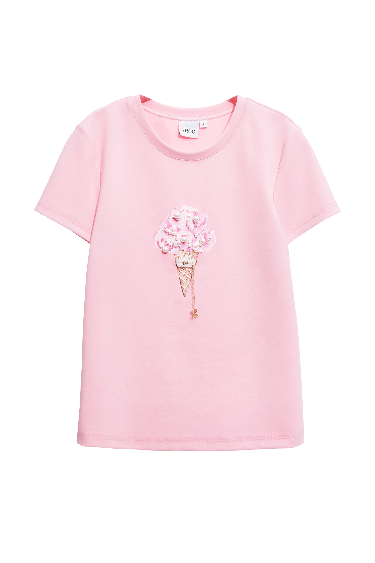 Front Graphic Pink Short Sleeve TeeFront Graphic Pink Short Sleeve Tee,T-shirts,T-shirts,Tops,pearl,Season (AW) Look,Valentine