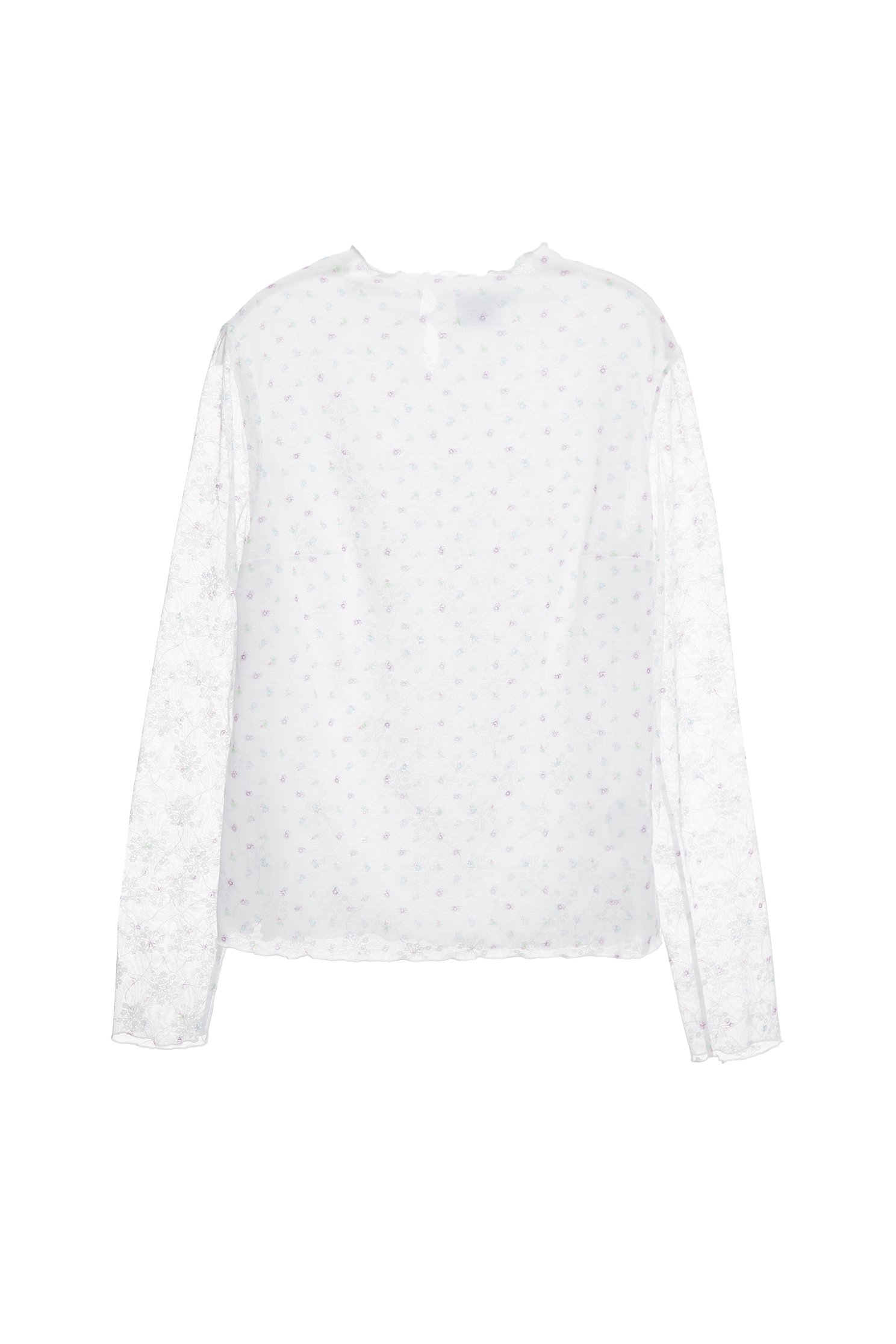 Floral Print Long Sleeve TopFloral Print Long Sleeve Top,Tops,Season (AW) Look,Valentine,blossoms,Lace,Turtleneck tops