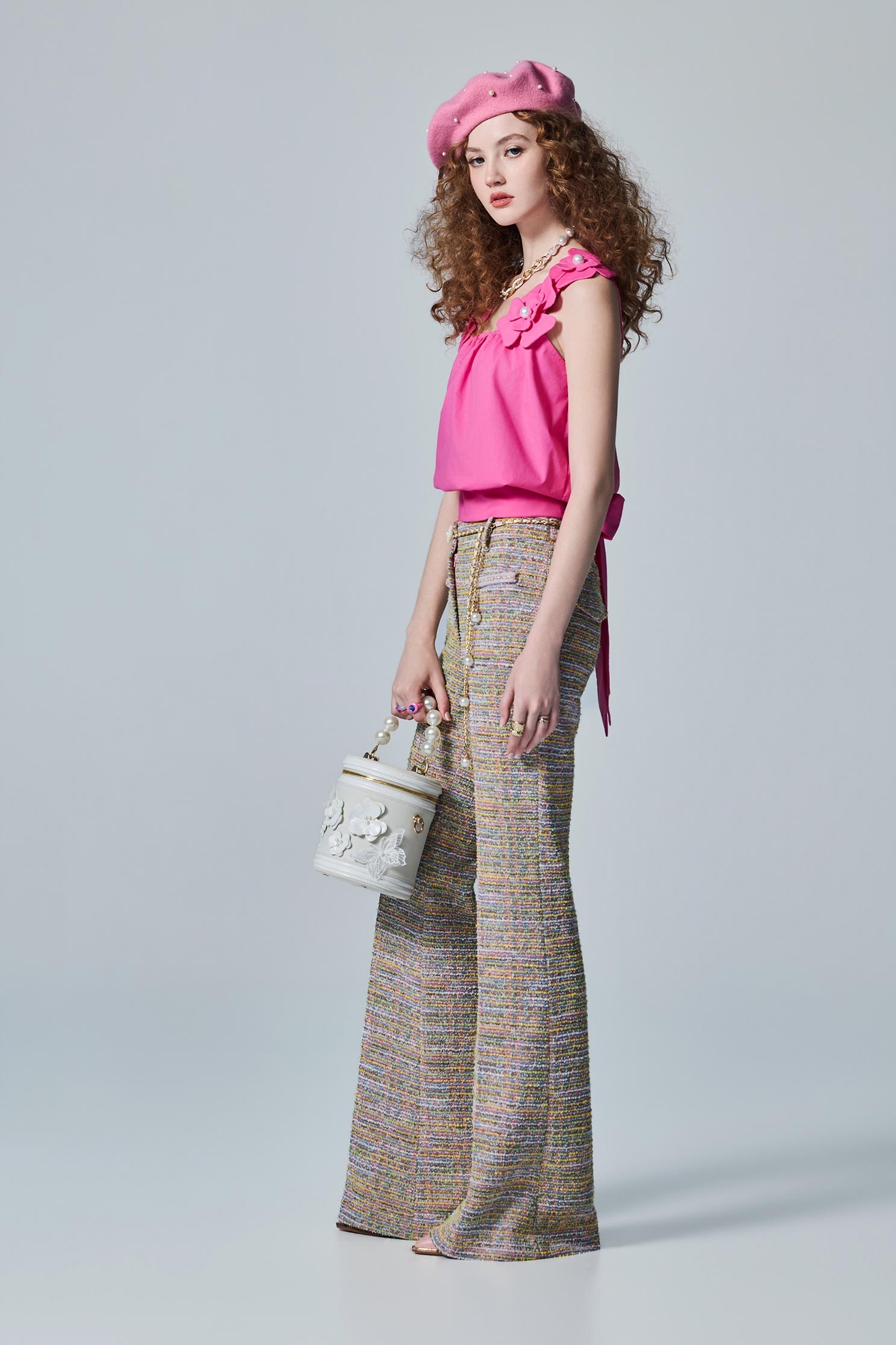 Back Ribbon Floral Strap VestBack Ribbon Floral Strap Vest,sleeveless tops,Tops,Season (AW) Look,sleeveless tops
