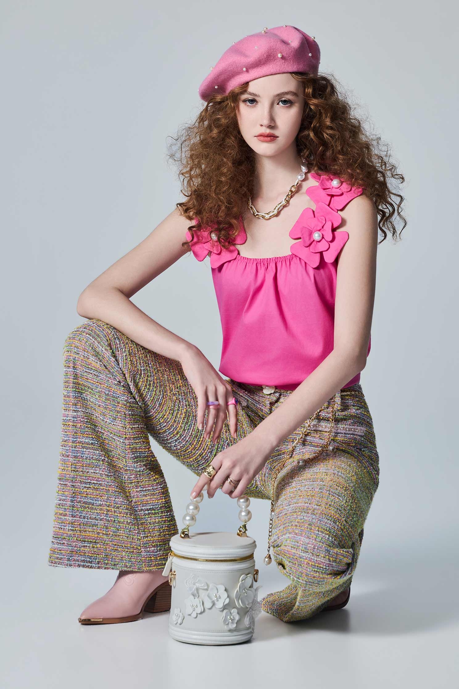 Back Ribbon Floral Strap VestBack Ribbon Floral Strap Vest,sleeveless tops,Tops,Season (AW) Look,sleeveless tops