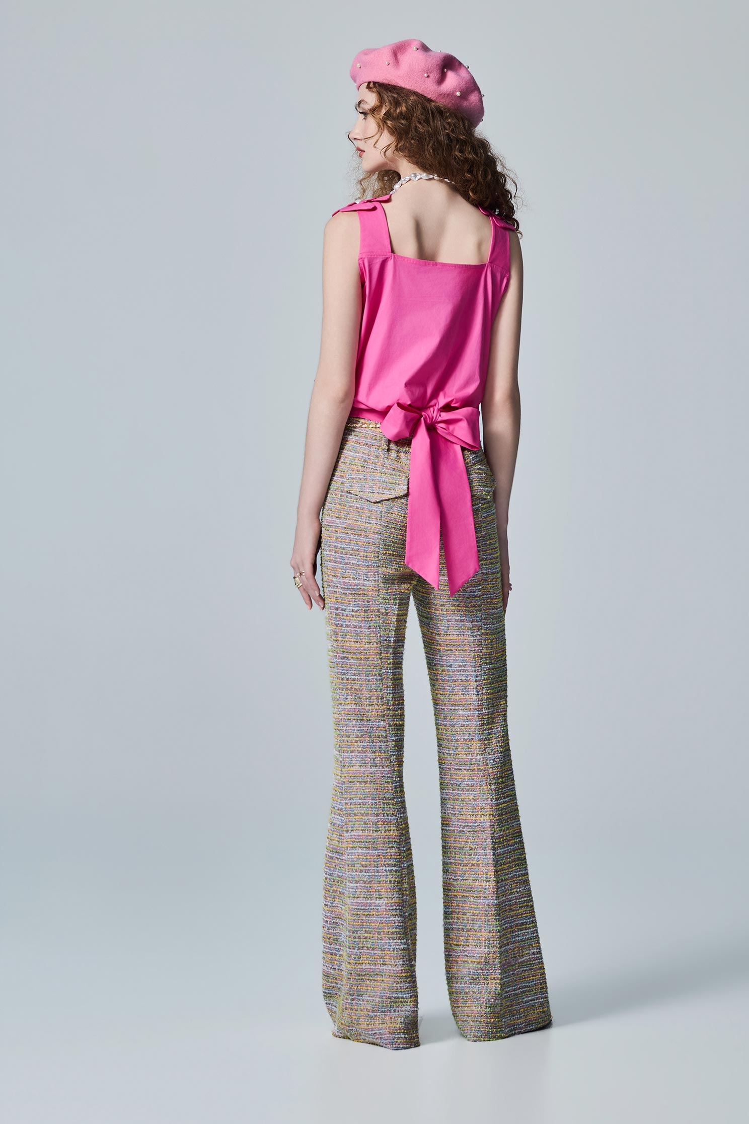 Back Ribbon Floral Strap VestBack Ribbon Floral Strap Vest,sleeveless tops,Tops,Season (AW) Look,sleeveless tops