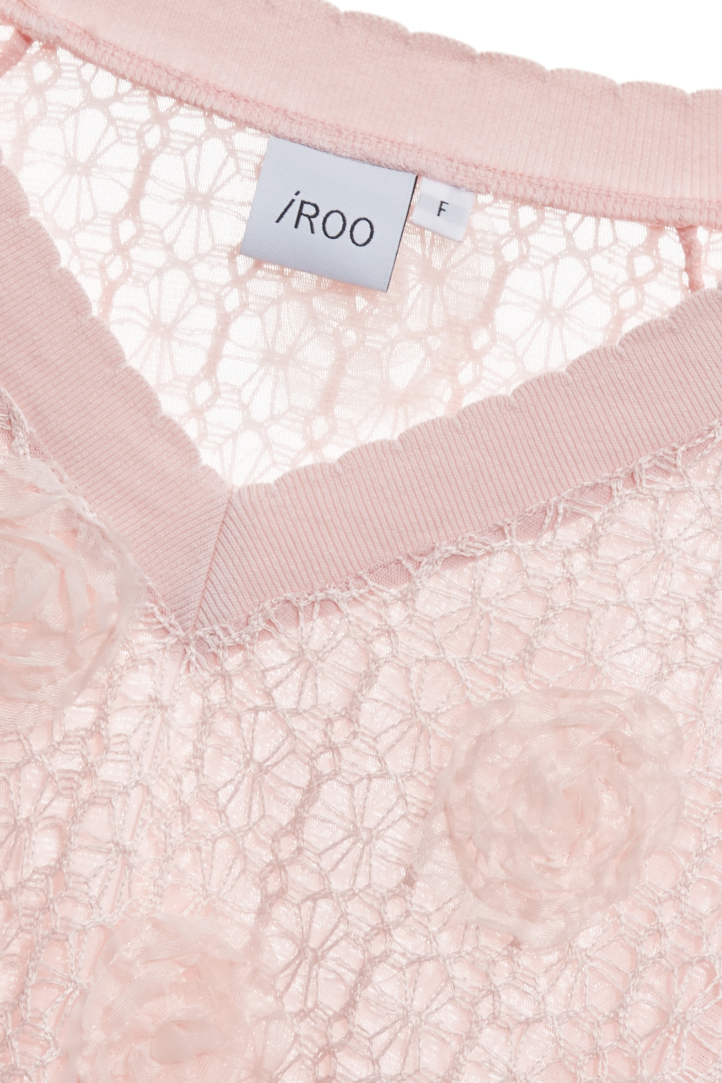 V-neck Embroidery Lace Pink TopV-neck Embroidery Lace Pink Top,Tops,Embroidered,Season (AW) Look,Lace