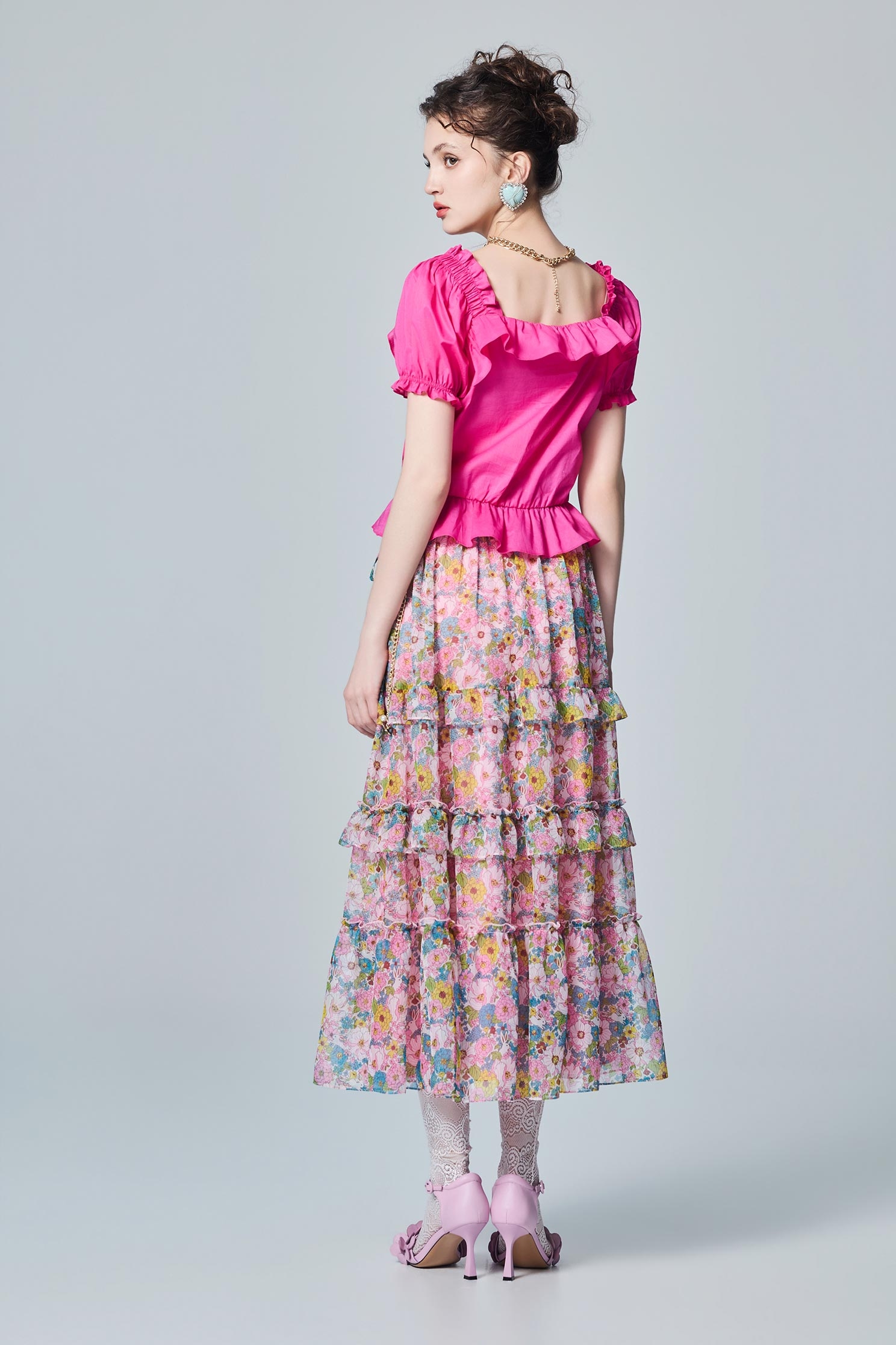 Ruffle Detail Short Sleeve TopRuffle Detail Short Sleeve Top,Tops,Season (AW) Look,Cotton