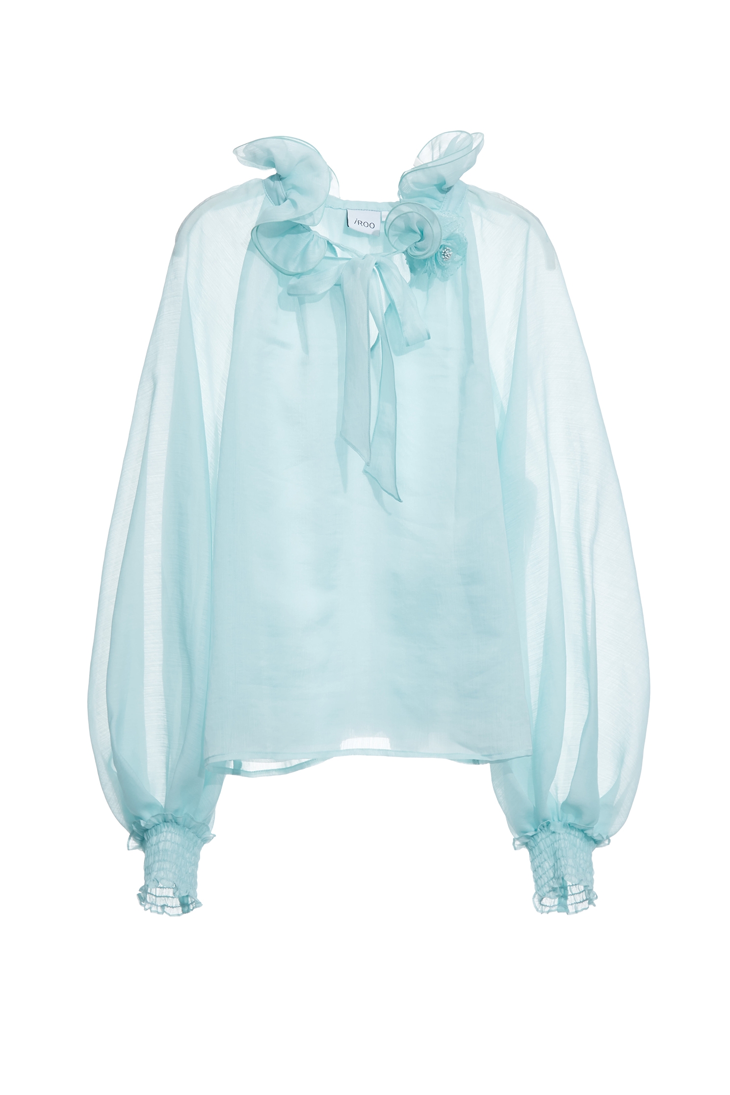 Ruffle Collar Detail Light Blue TopRuffle Collar Detail Light Blue Top,Tops,Season (AW) Look,Valentine,blossoms