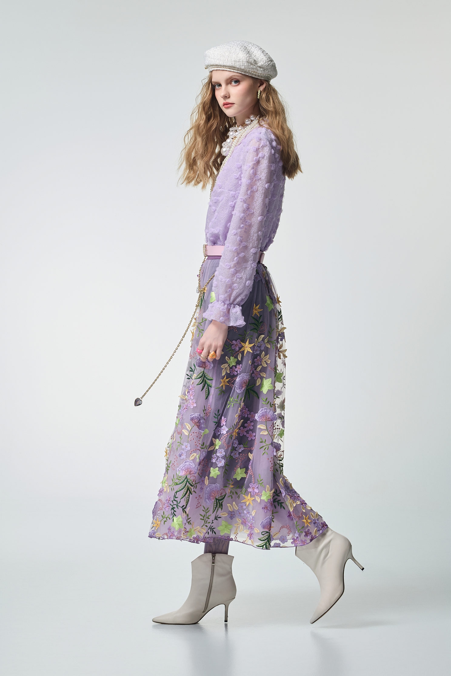 Mesh Floral Detail Purple TopMesh Floral Detail Purple Top,Tops,Season (AW) Look,Valentine,blossoms,Lace,Lace tops