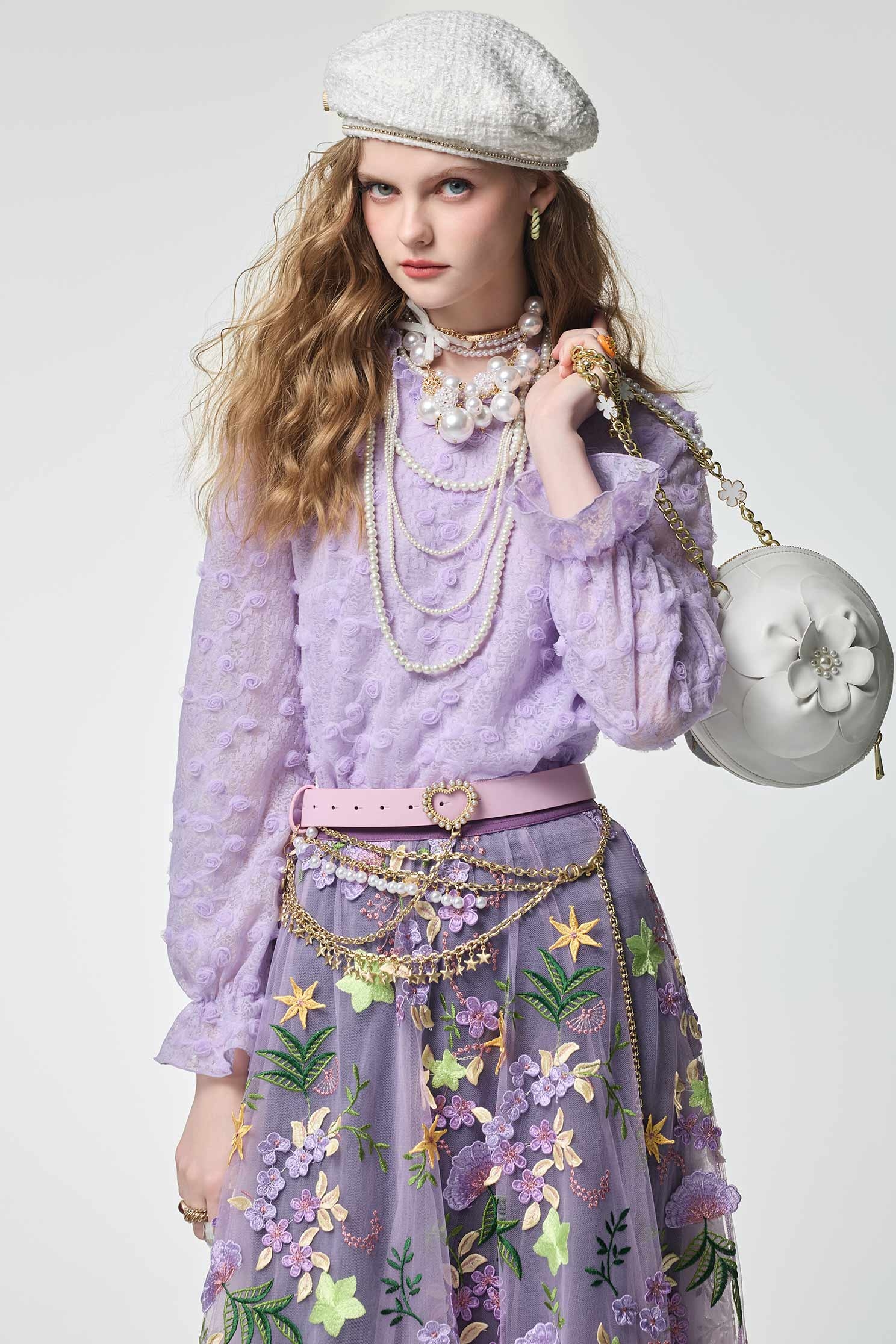 Mesh Floral Detail Purple TopMesh Floral Detail Purple Top,Tops,Season (AW) Look,Valentine,blossoms,Lace,Lace tops