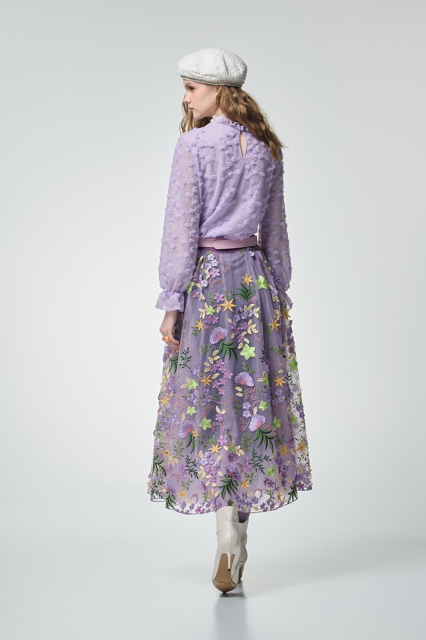 Mesh Floral Detail Purple TopMesh Floral Detail Purple Top,Tops,Season (AW) Look,Valentine,blossoms,Lace,Lace tops