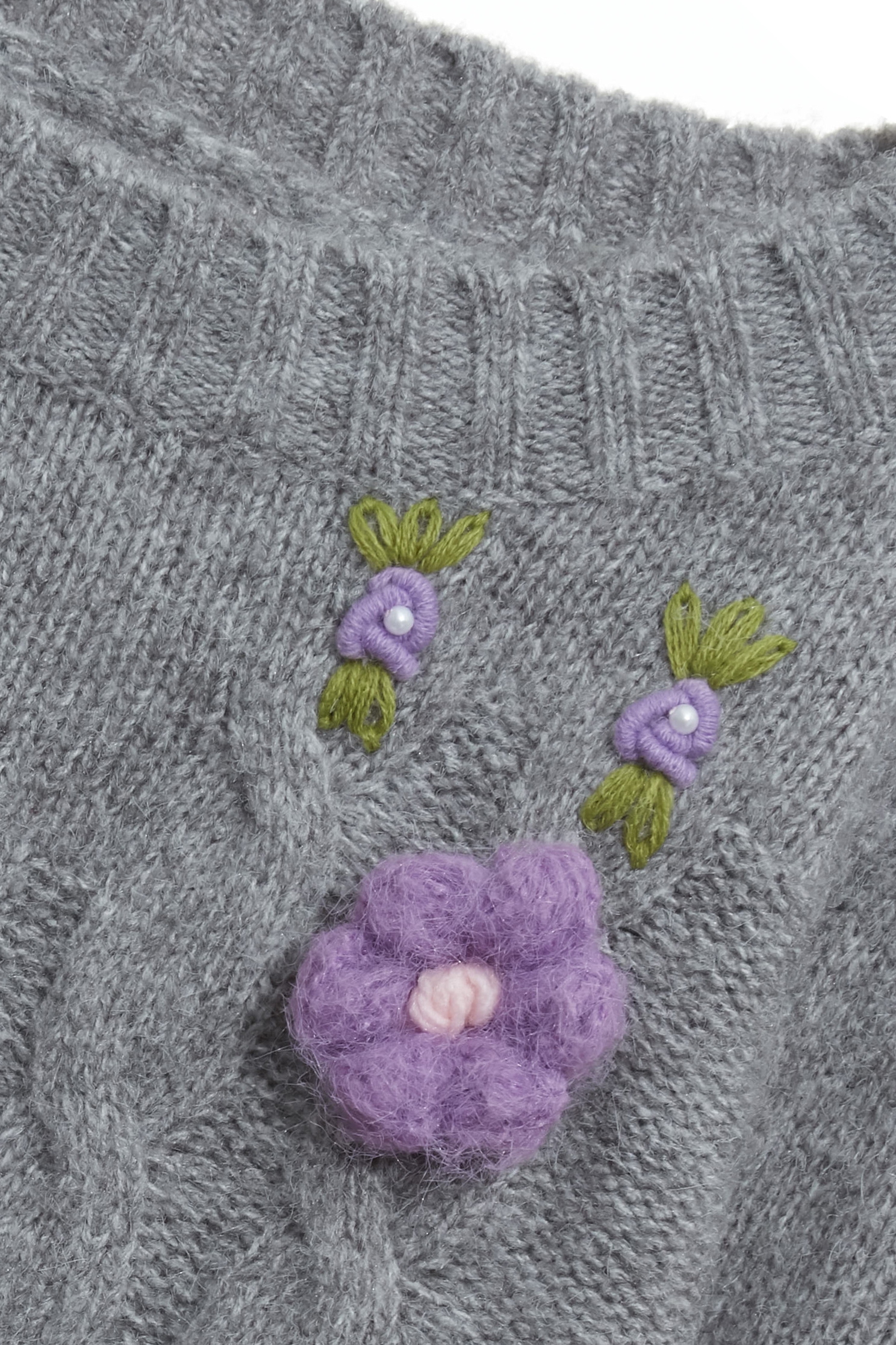 Handcrafted Floral Detail Knit TopHandcrafted Floral Detail Knit Top,Tops,Season (AW) Look,Valentine,blossoms,Knitted,Knitted tops,Knitted tops
