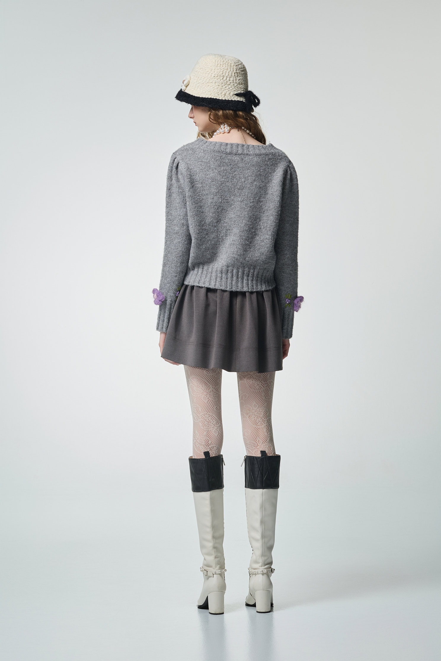 Handcrafted Floral Detail Knit TopHandcrafted Floral Detail Knit Top,Tops,Season (AW) Look,Valentine,blossoms,Knitted,Knitted tops,Knitted tops