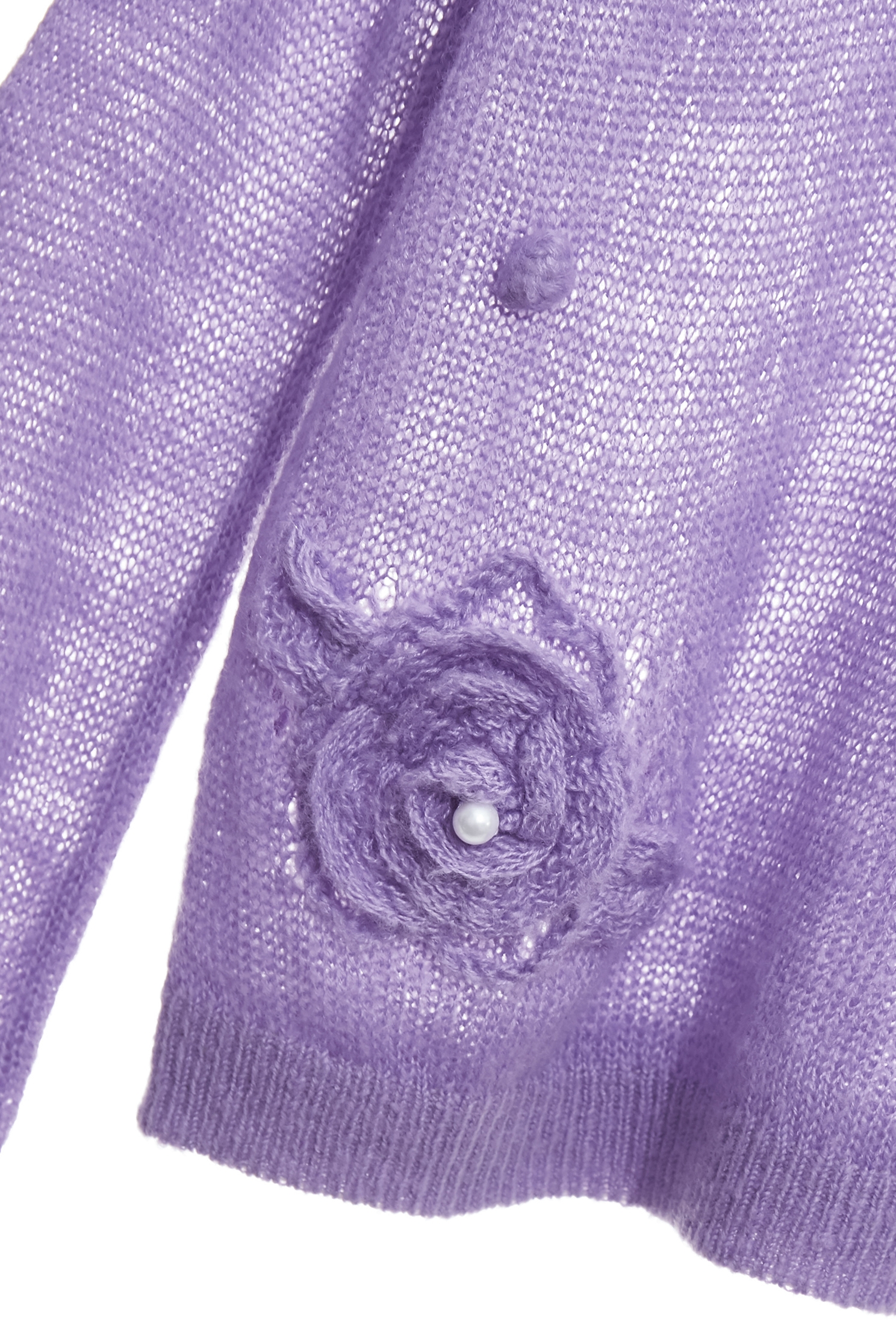 Knitted Floral Detail Purple Knit TopKnitted Floral Detail Purple Knit Top,Tops,Season (AW) Look,Knitted,Knitted tops