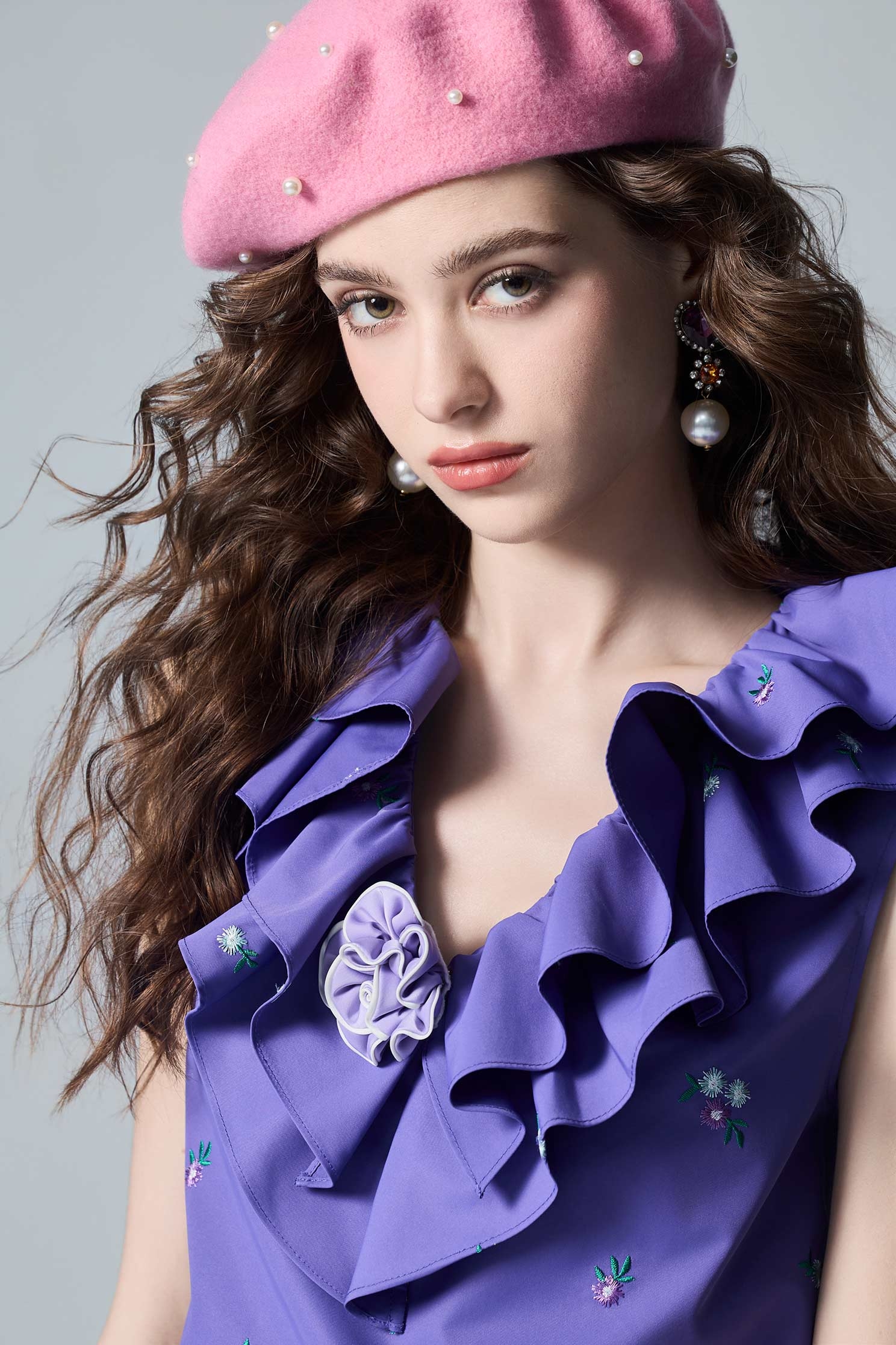 Embroidery Floral Ruffle VestEmbroidery Floral Ruffle Vest,sleeveless tops,Tops,Embroidered,Embroidered tops,Season (AW) Look,sleeveless tops