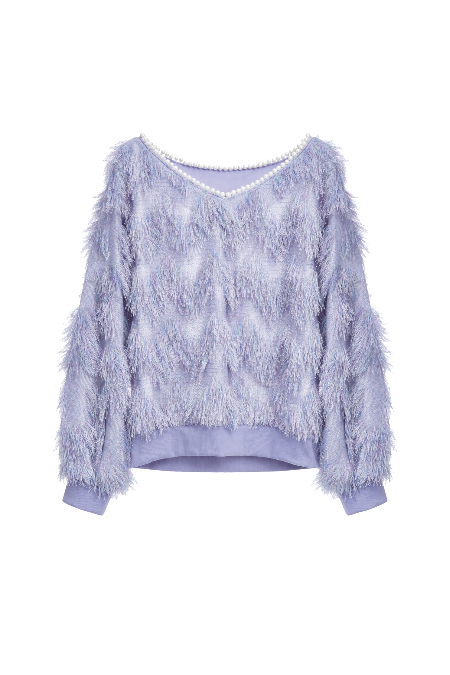 Purple Long Sleeve Fringe TopPurple Long Sleeve Fringe Top,V-Neck T shirts,Tops,pearl,Season (AW) Look,Mesh fabric,Knitted tops
