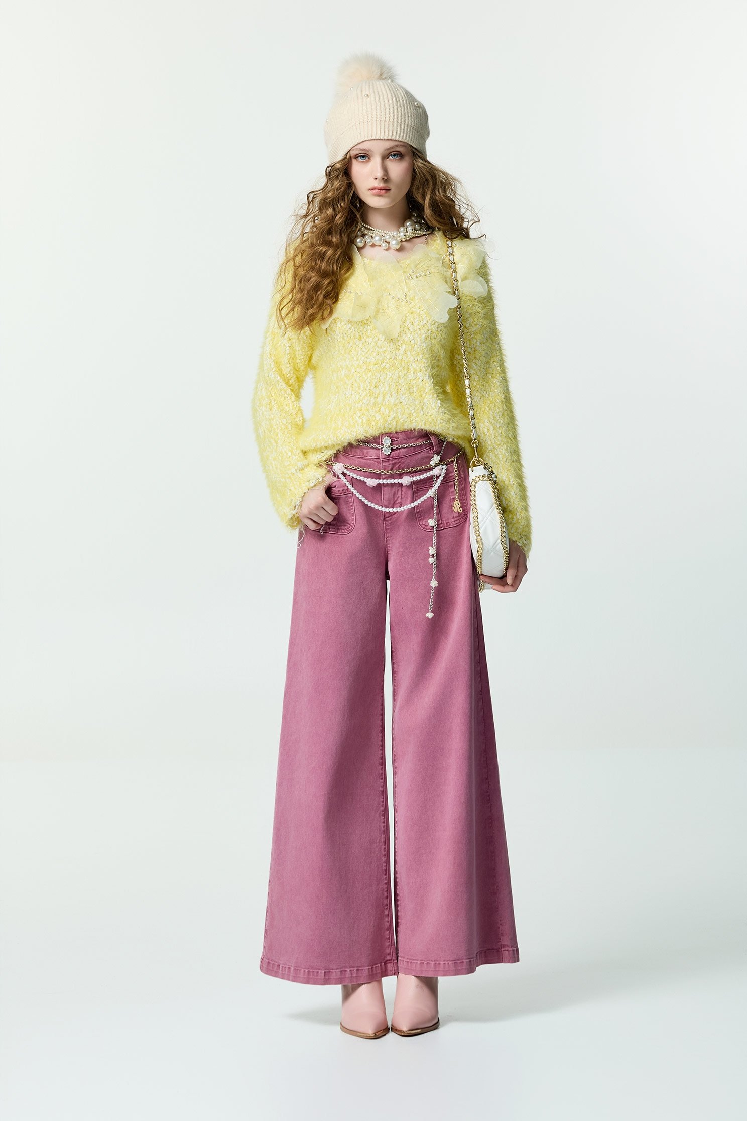 3-D Floral Yellow Knit Top3-D Floral Yellow Knit Top,Tops,pearl,Season (AW) Look,Knitted,Knitted tops