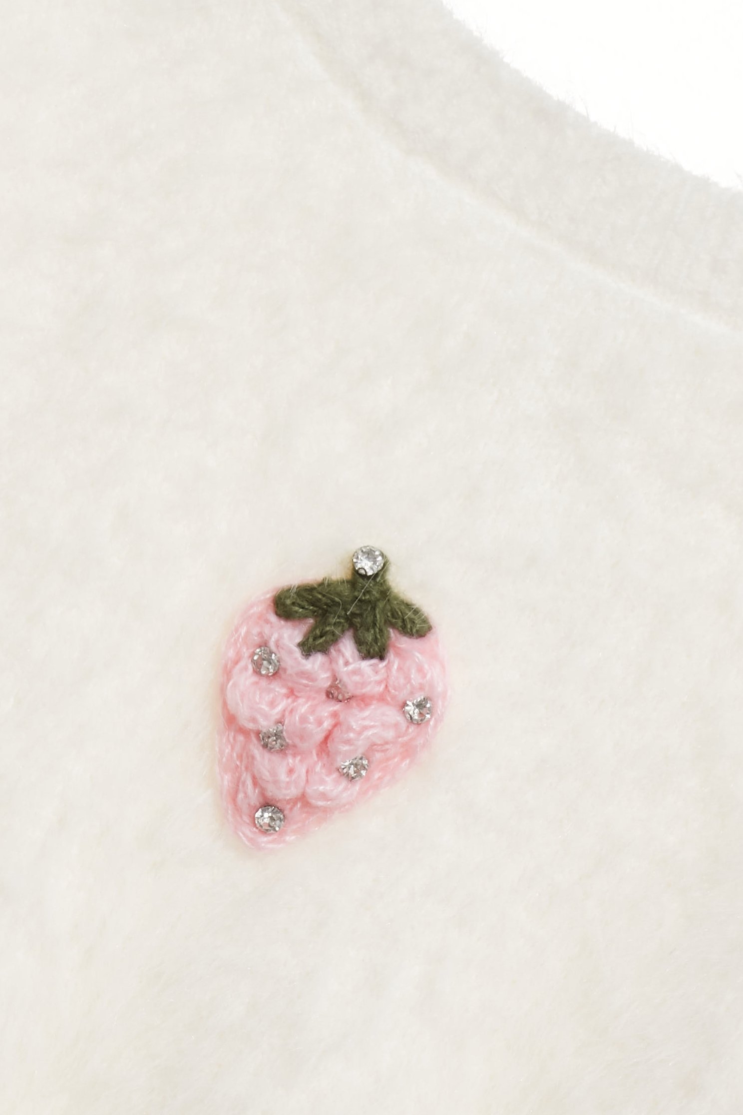 Straberry Motif Knit TopStraberry Motif Knit Top,Tops,White tops,Season (AW) Look,Knitted,Knitted tops