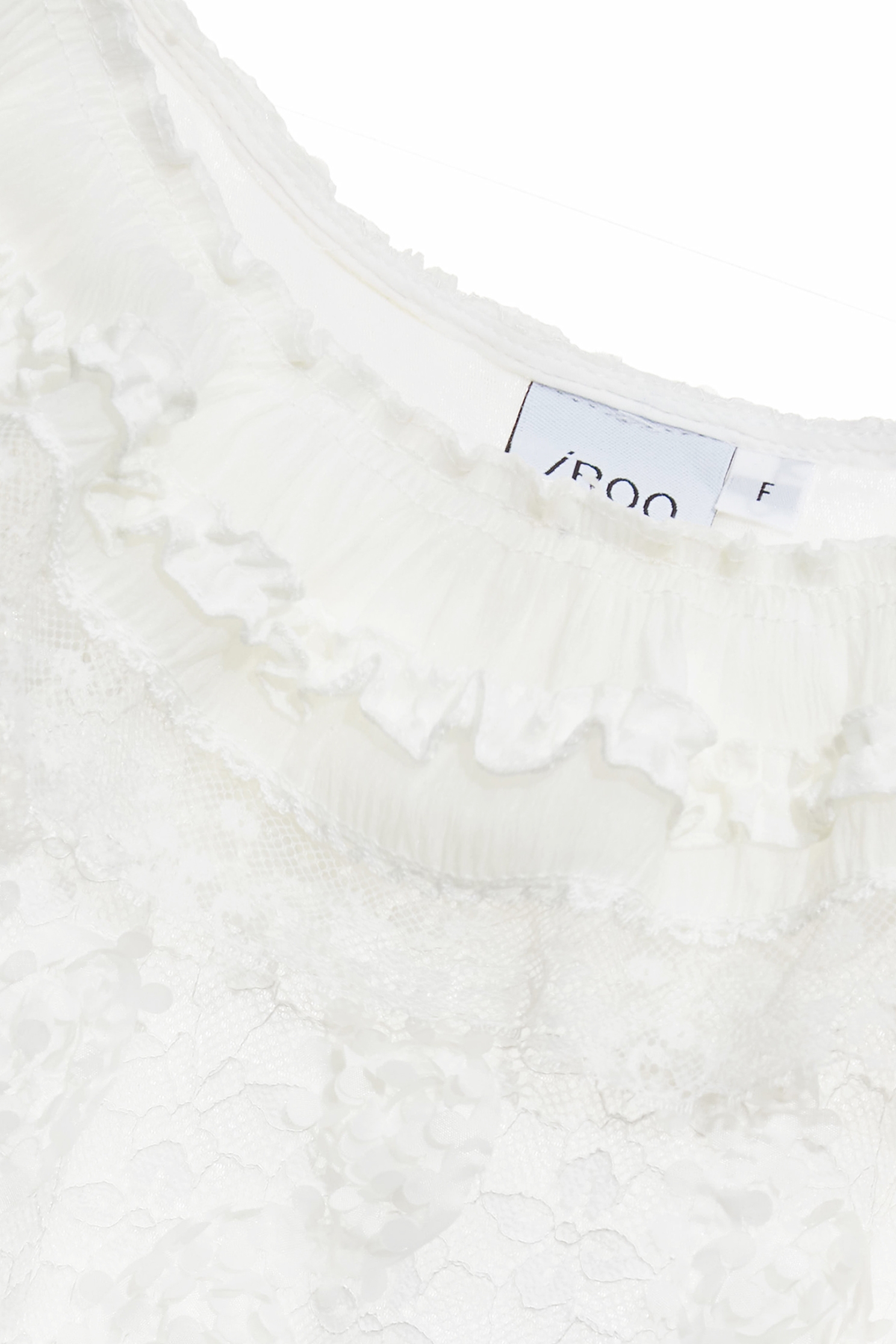 Ruffle neckline Lace TopRuffle neckline Lace Top,Tops,White tops,Season (AW) Look,Lace,Lace tops