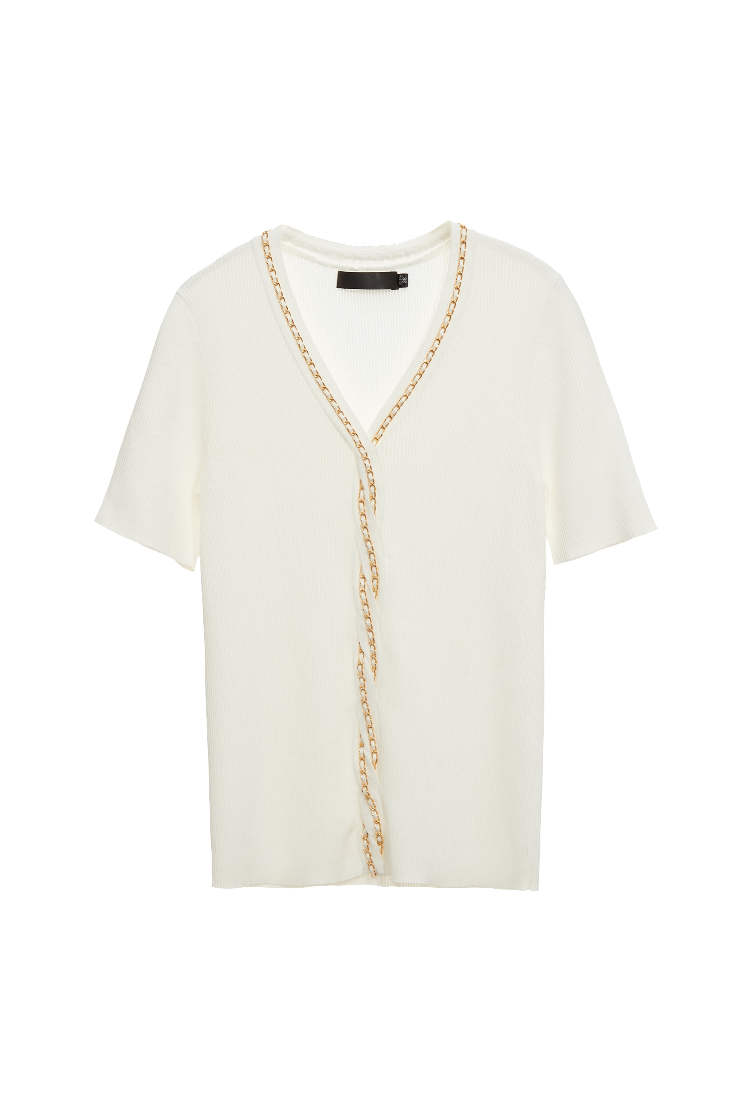 V-neck Short Sleeve Knit TopV-neck Short Sleeve Knit Top,V-Neck T shirts,Tops,Season (SS) Look,Knitted,Knitted tops