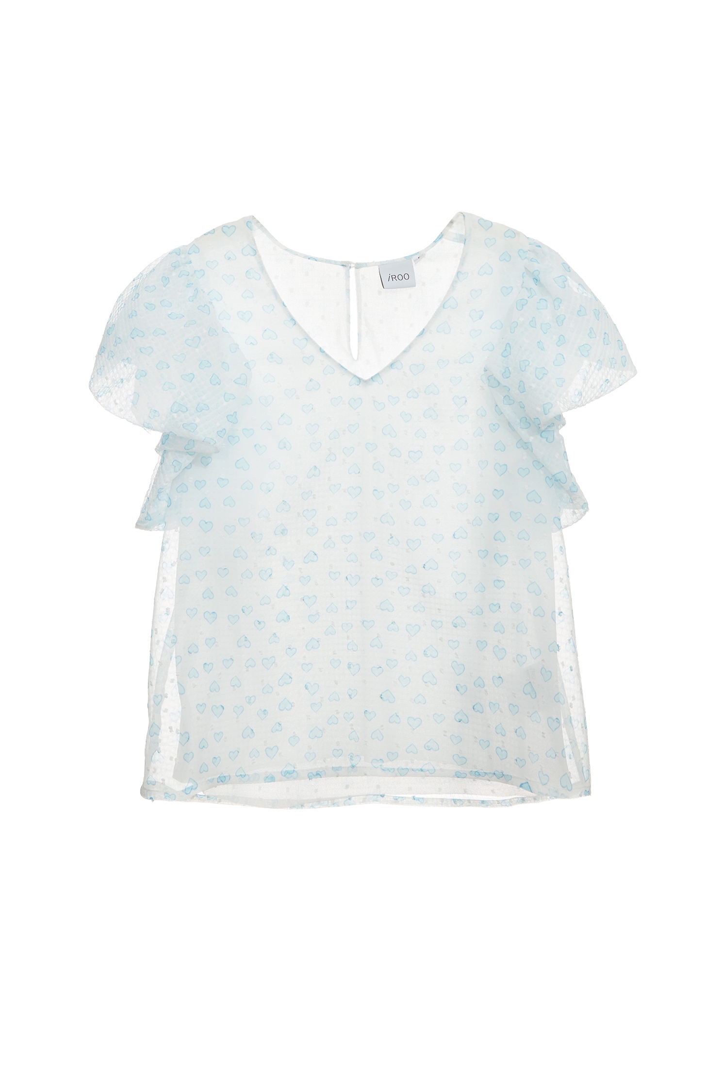 Heart Printed Puff Sleeve TopHeart Printed Puff Sleeve Top,Tops,Season (SS) Look