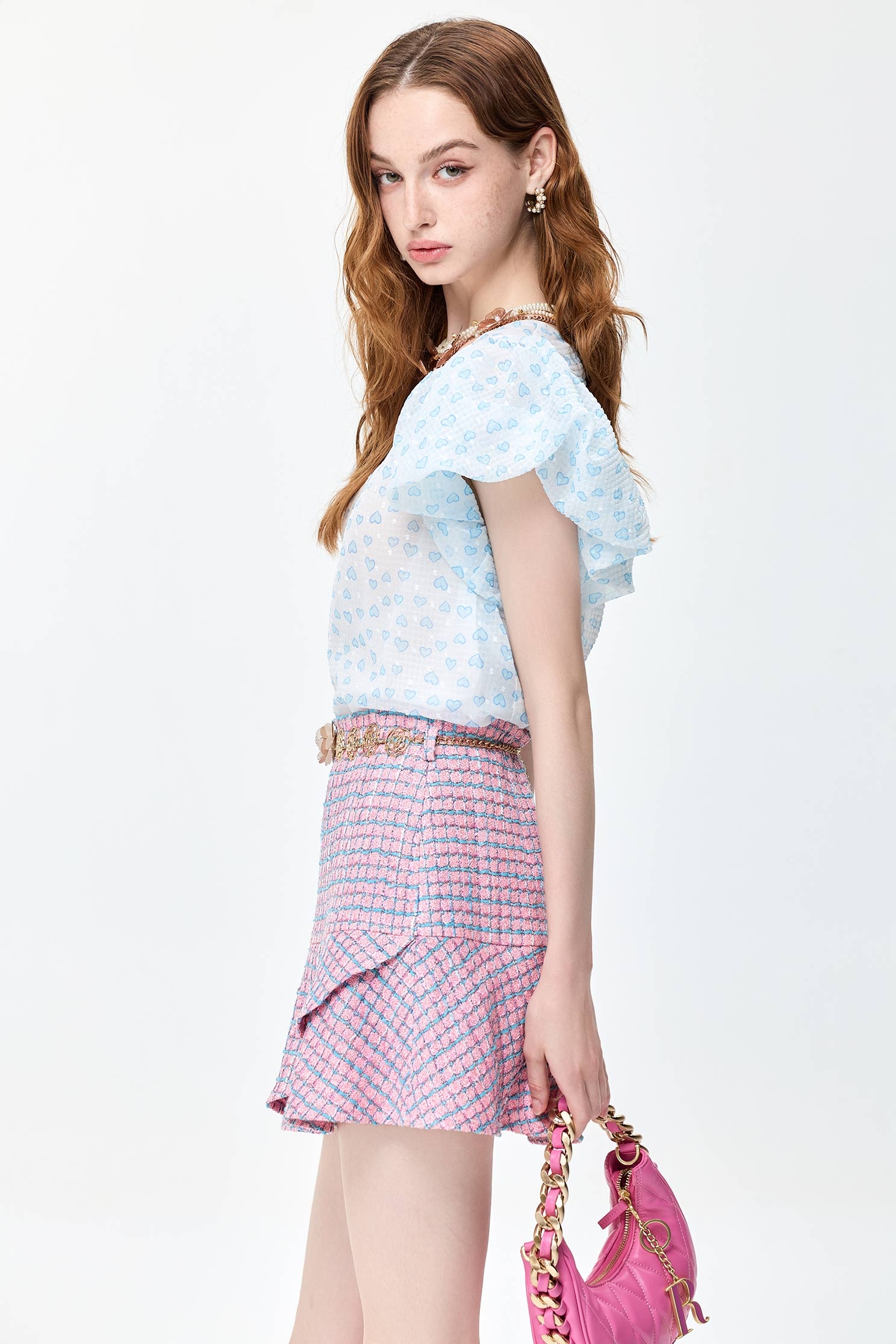 Heart Printed Puff Sleeve TopHeart Printed Puff Sleeve Top,Tops,Season (SS) Look