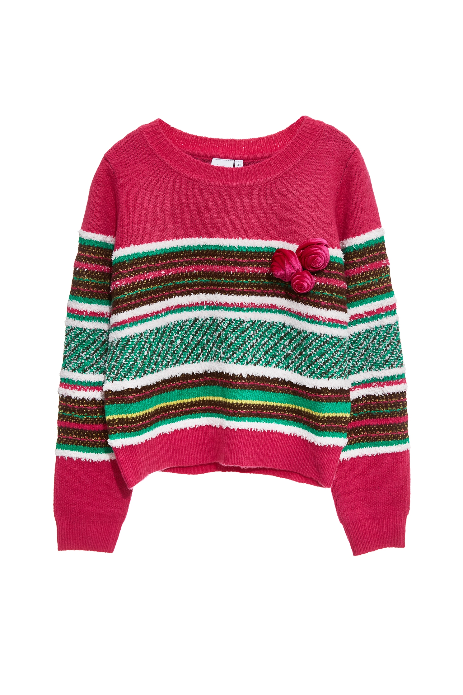 Colour Block Knit Top With Floral DetailColour Block Knit Top With Floral Detail,Tops,Season (SS) Look,Knitted,Knitted tops