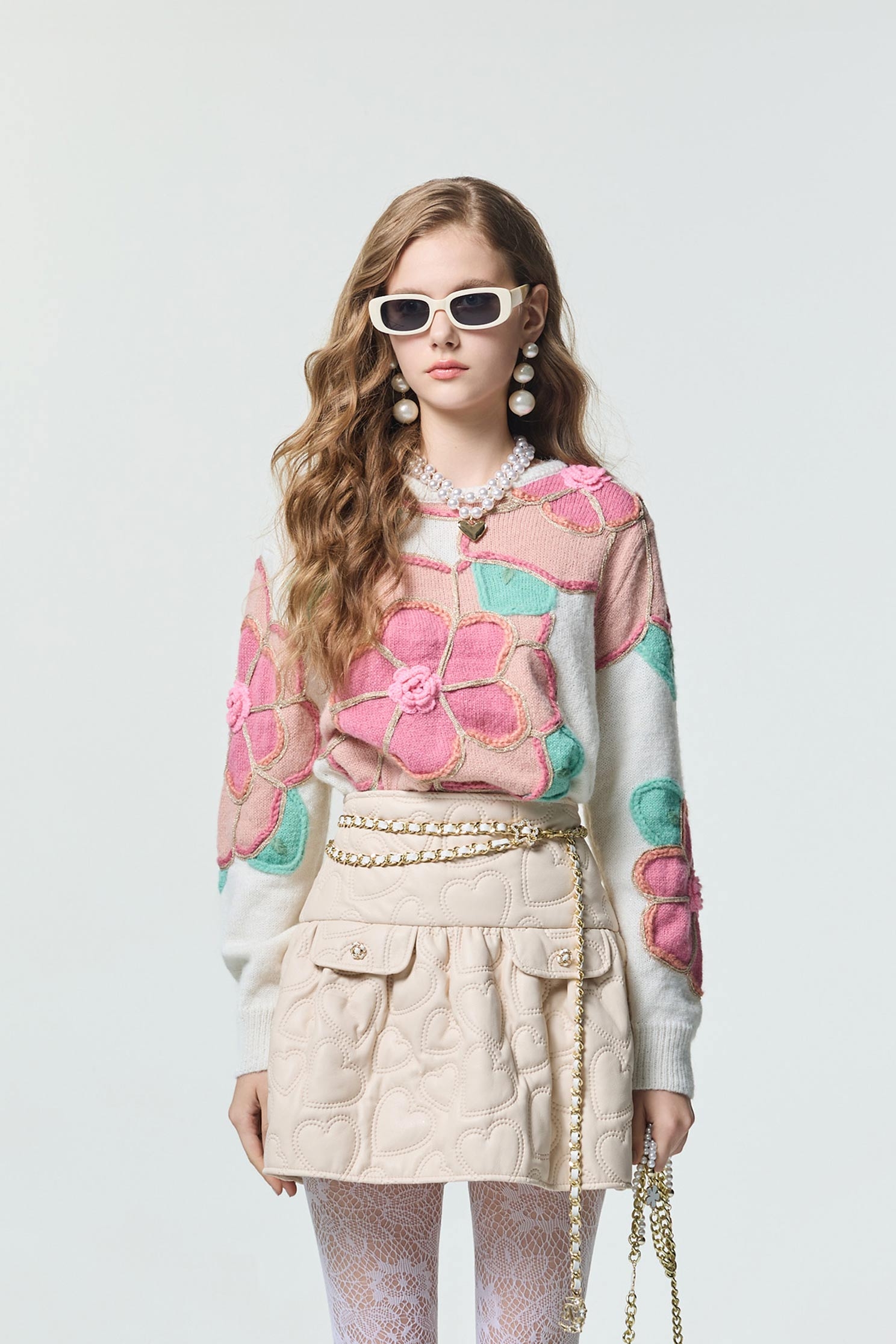 Braided Floral Detail Knit TopBraided Floral Detail Knit Top,Tops,Season (SS) Look,Knitted,Knitted tops