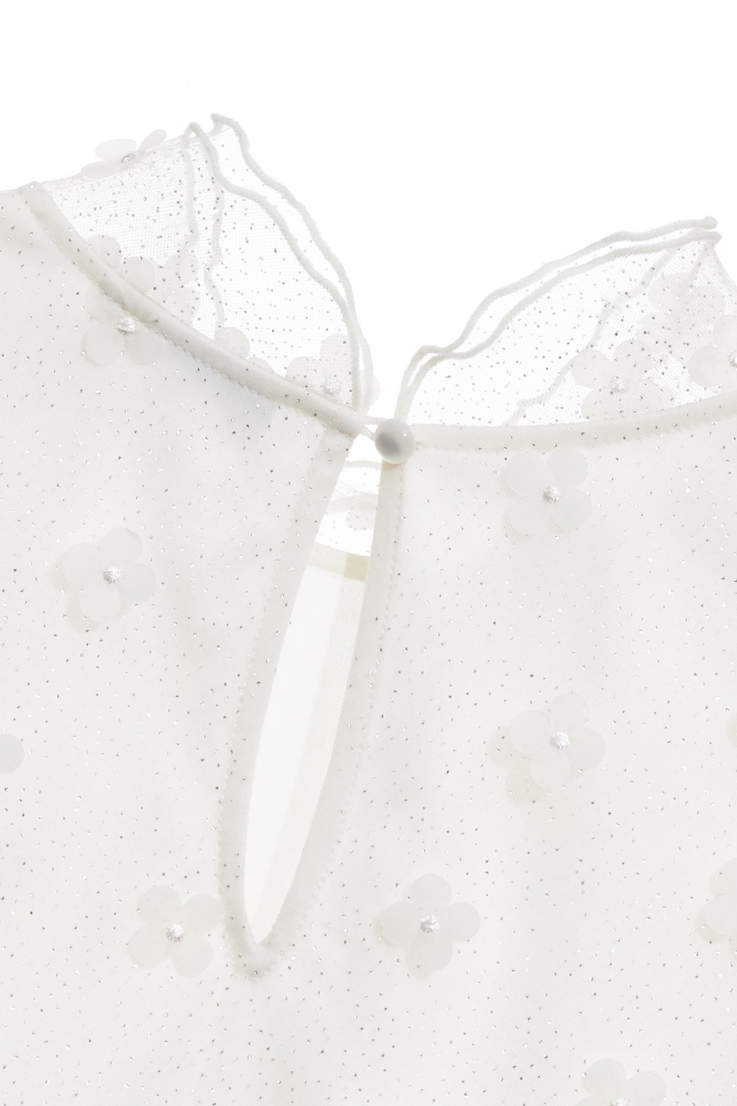 3-D Floral Sequin Mesh Top3-D Floral Sequin Mesh Top,Tops,Under shirts,Season (SS) Look,pearl,Mesh fabric