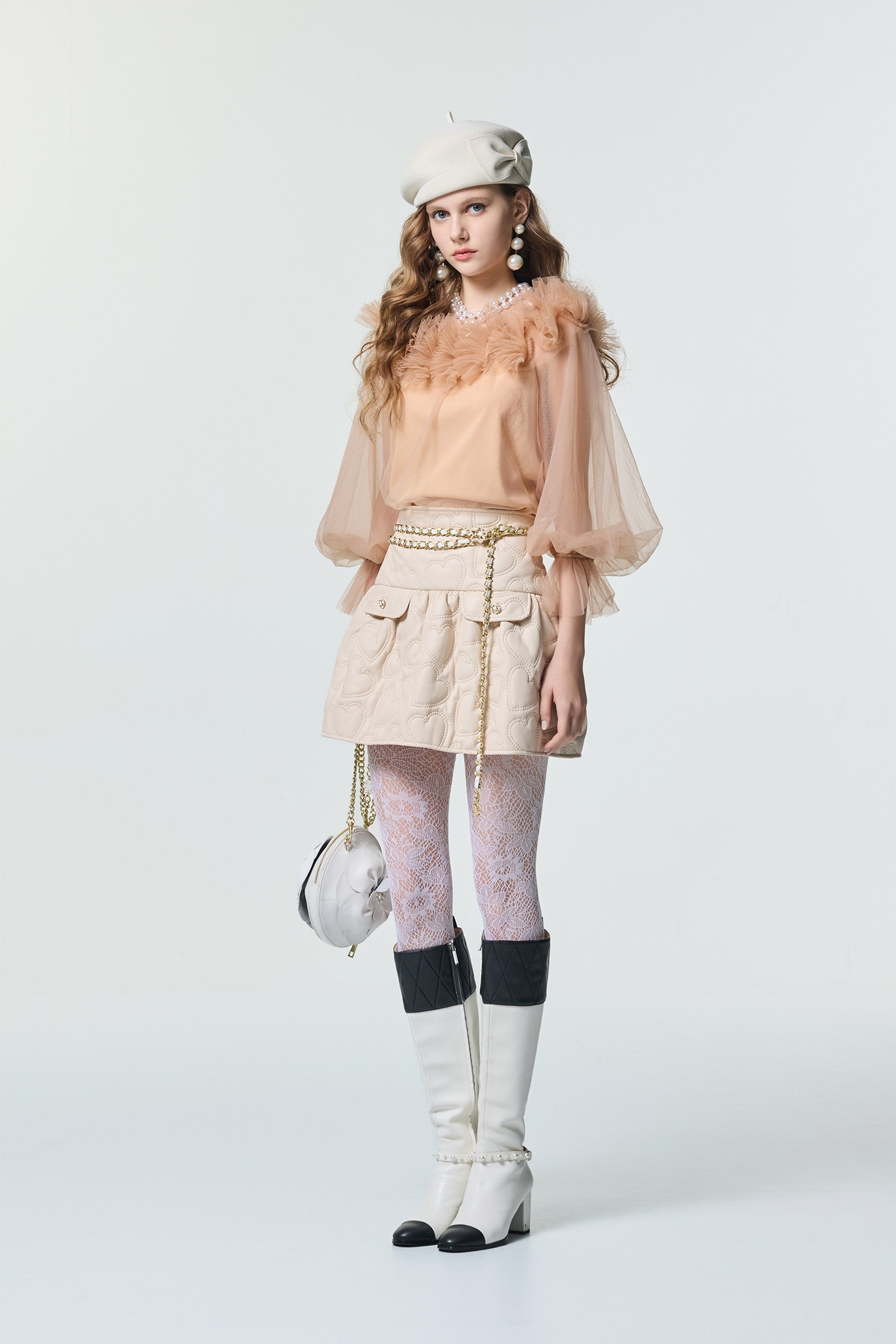 Light Caramel Pleated Ruffle Detail TopLight Caramel Pleated Ruffle Detail Top,Exposed shoulders tops,Tops,Exposed shoulders tops,Season (SS) Look