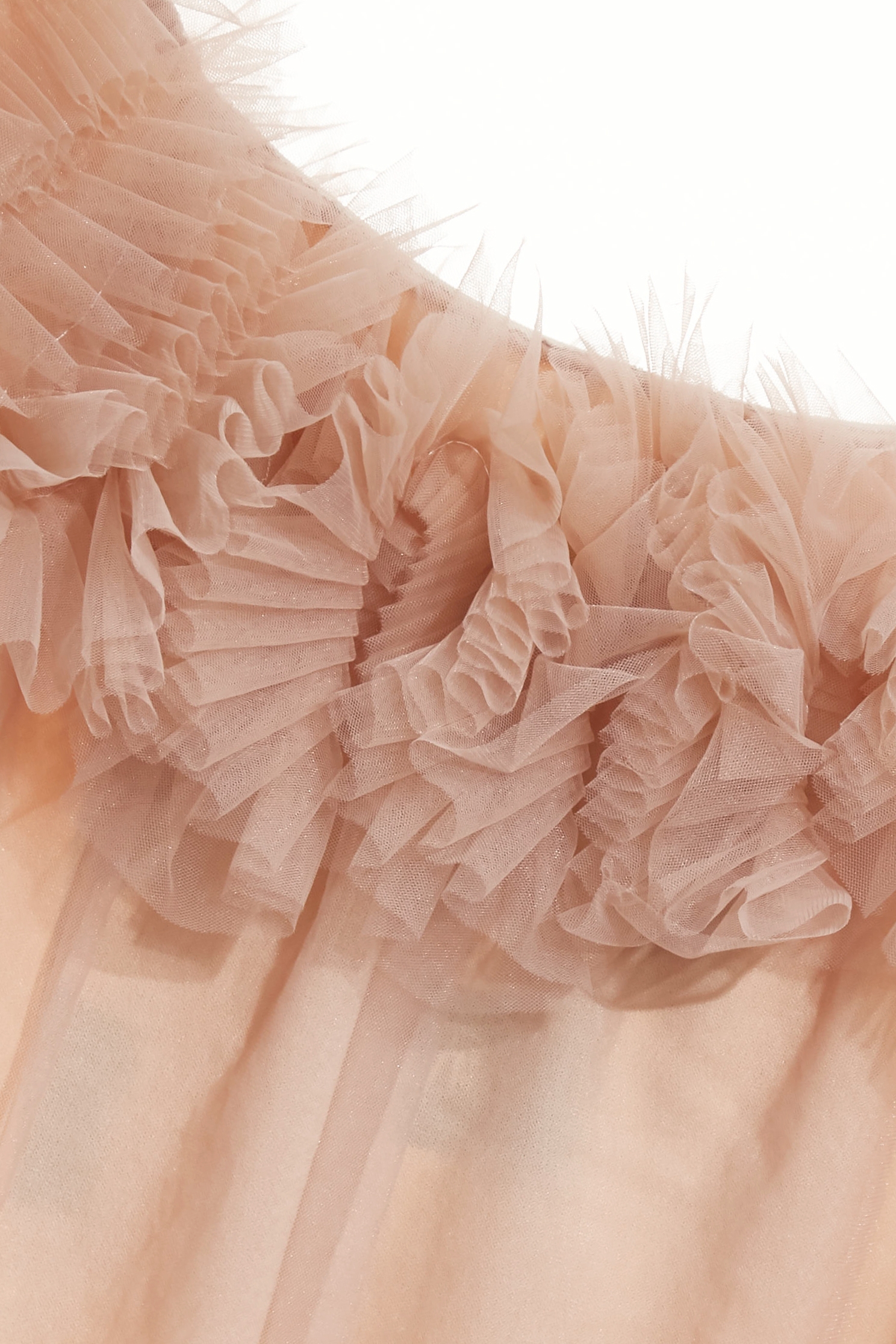 Light Caramel Pleated Ruffle Detail TopLight Caramel Pleated Ruffle Detail Top,Exposed shoulders tops,Tops,Exposed shoulders tops,Season (SS) Look