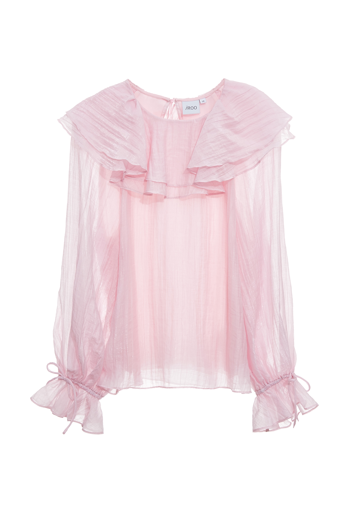 Flounce Neckline Pink TopFlounce Neckline Pink Top,Tops,Season (SS) Look