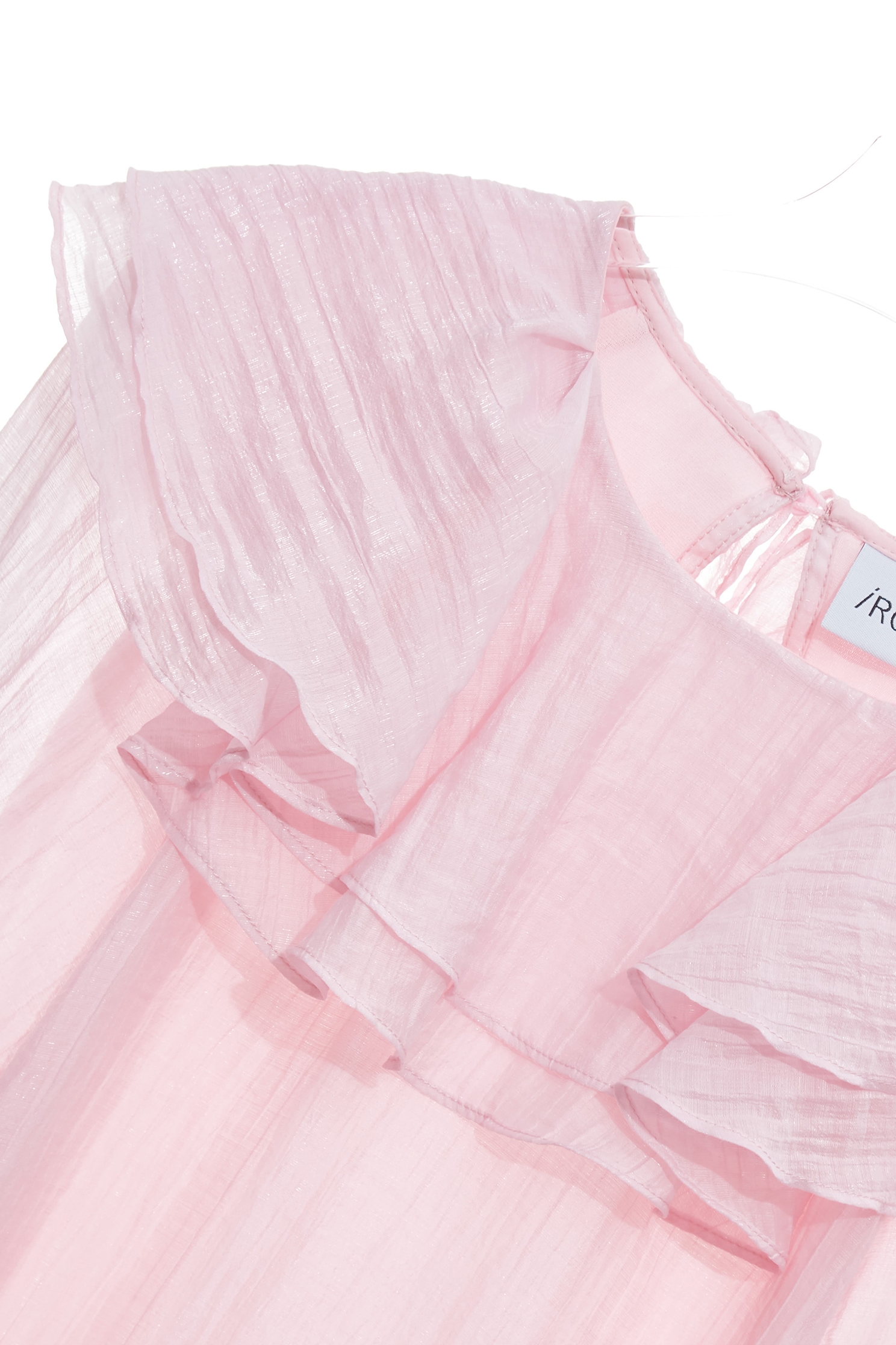 Flounce Neckline Pink TopFlounce Neckline Pink Top,Tops,Season (SS) Look