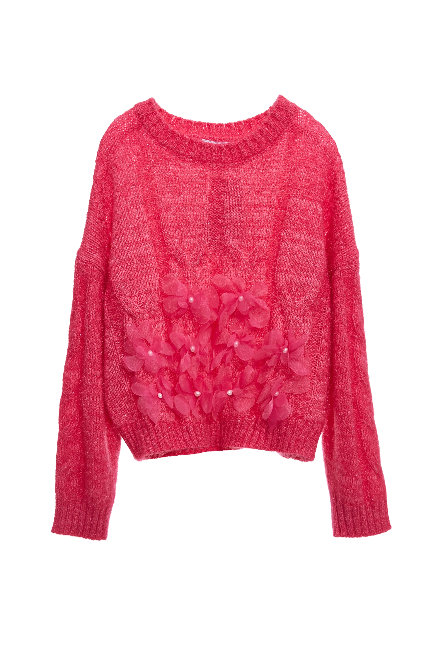 Mesh Floral Detail Knit TopMesh Floral Detail Knit Top,Tops,Season (SS) Look,Knitted,Knitted tops