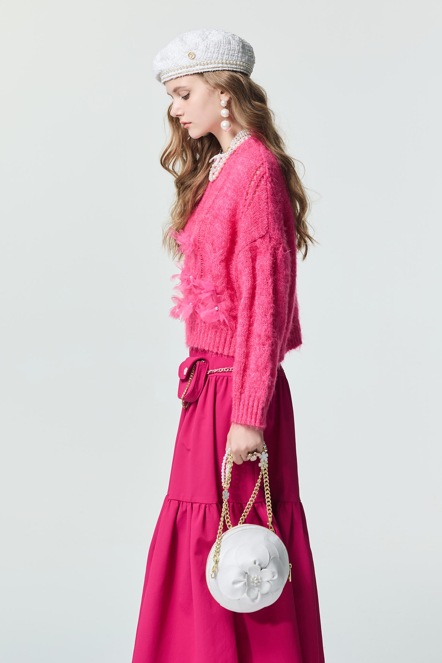 Mesh Floral Detail Knit TopMesh Floral Detail Knit Top,Tops,Season (SS) Look,Knitted,Knitted tops