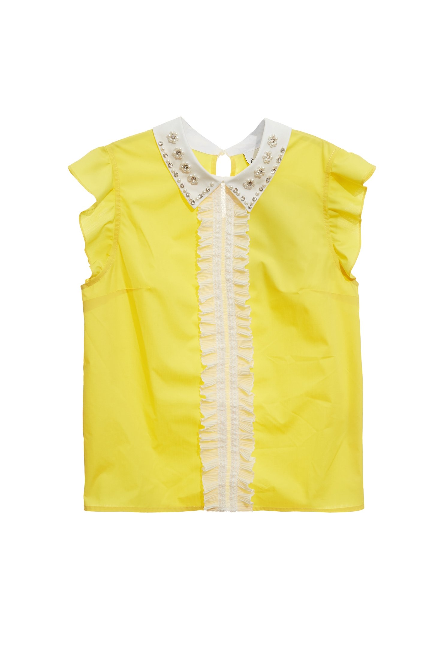 Ruffle Detail Yellow TopRuffle Detail Yellow Top,Tops,Season (SS) Look,pearl