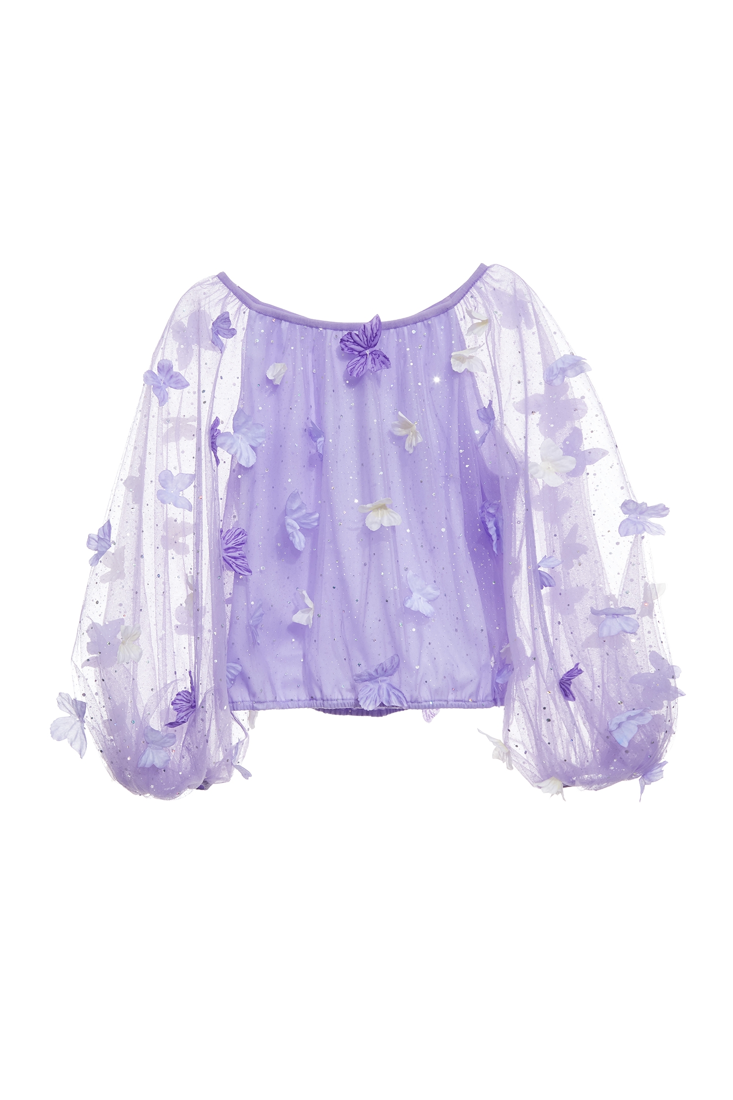 3-D Butterfly Sequin Detail Top3-D Butterfly Sequin Detail Top,Tops,Season (SS) Look,Mesh fabric