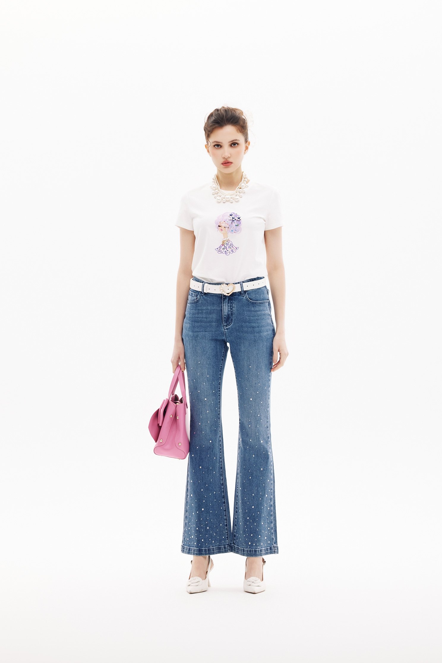 Figure Graphic Short Sleeve TeeFigure Graphic Short Sleeve Tee,Tops,Embroidered,Season (SS) Look,White tops